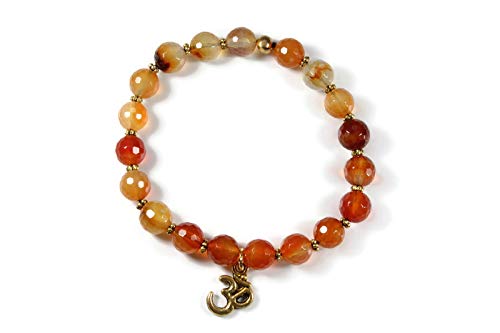 Root Chakra Healing Bracelet with Carnelian Crystals for Meditation & Energy Balance
