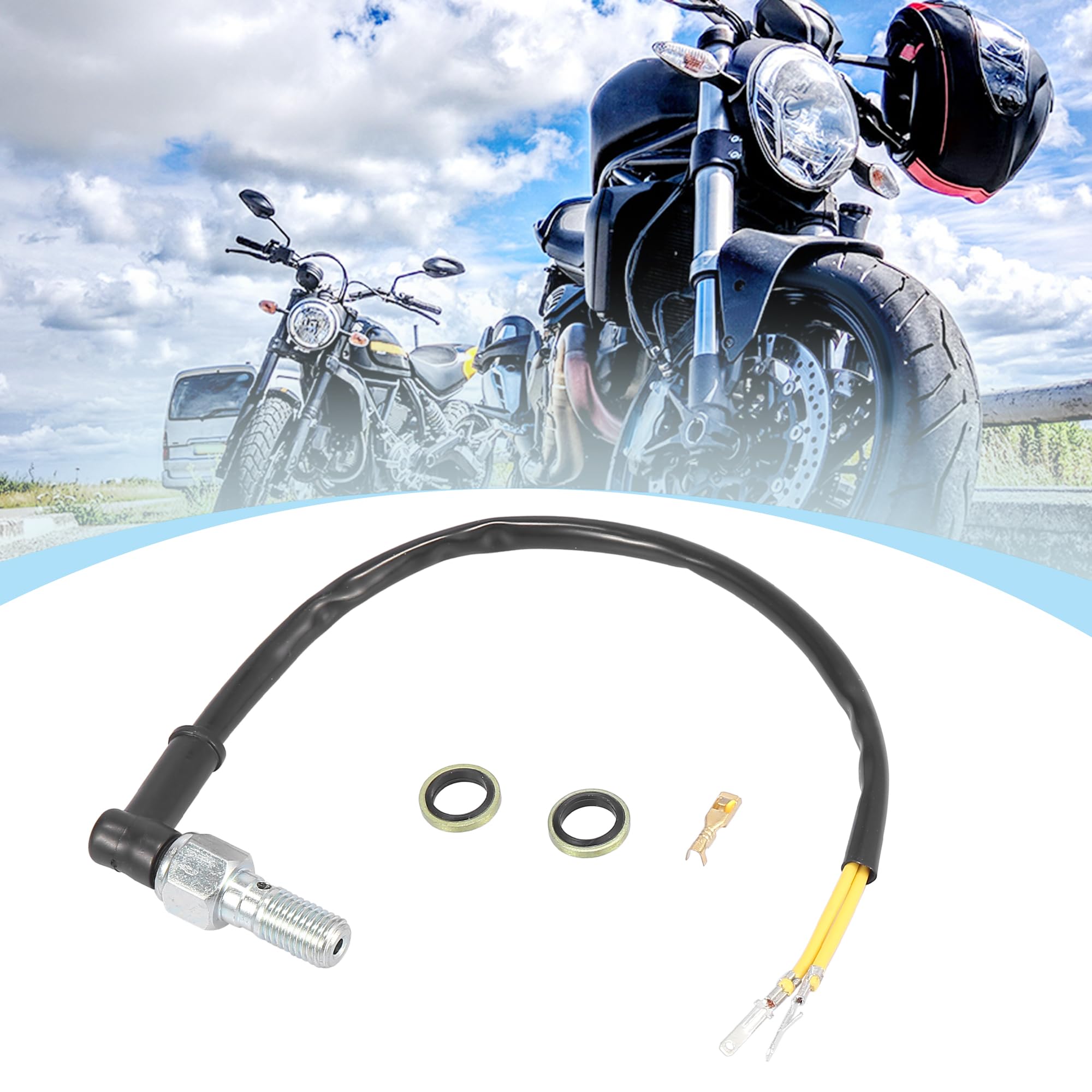 Universal Motorcycle Rear Hydraulic Brake Light Switch Banjo Bolt M10x1.25 - Compatible with Most Bikes for Enhanced Safety - Perfect for Night Riding and Custom Builds