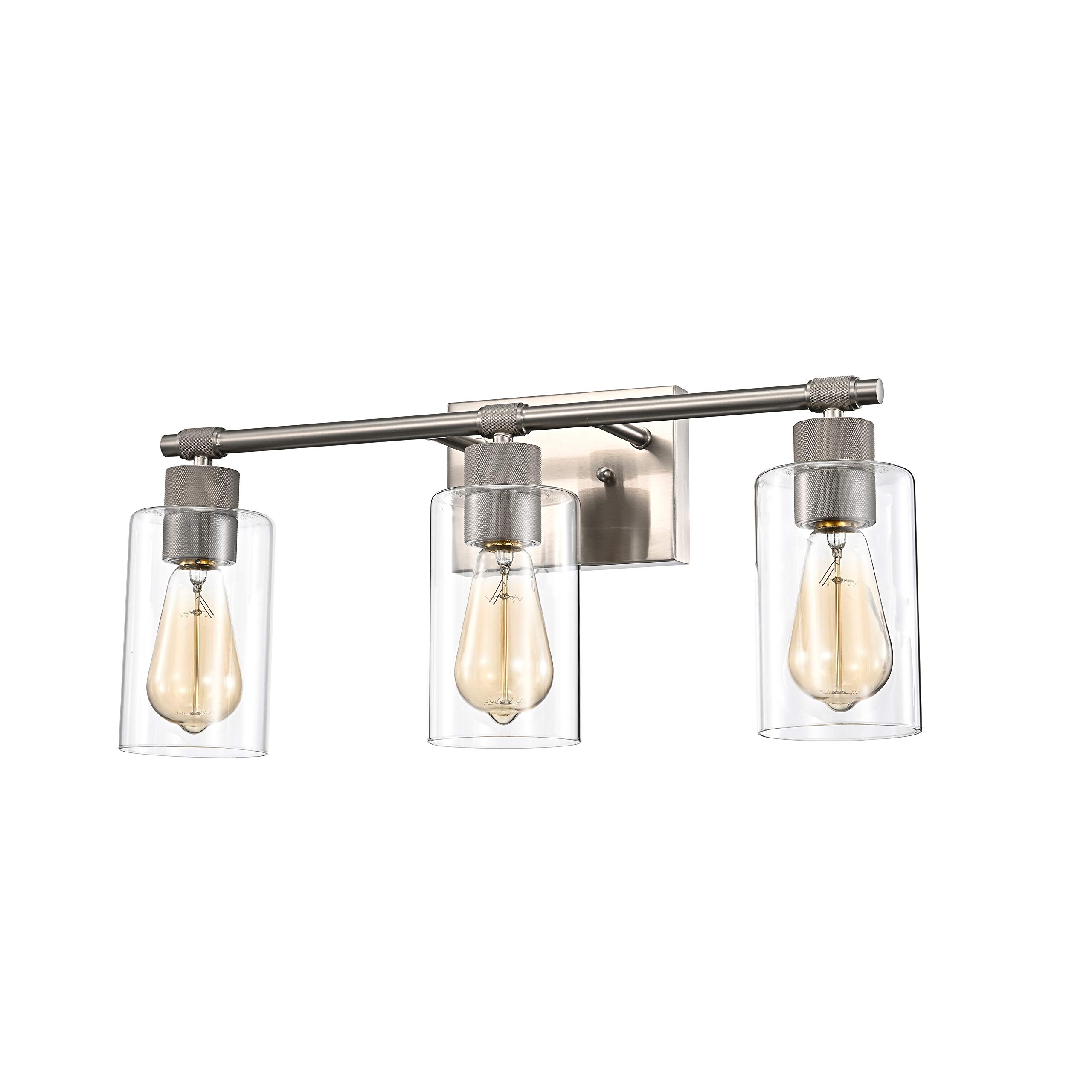 Modern 3-Light Brushed Nickel Bathroom Vanity Light Fixture 22
