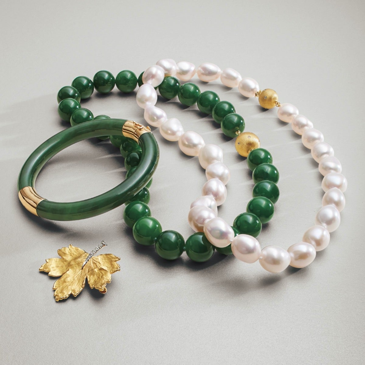 12mm Green Nephrite Jade & Gold Necklace for Women - Elegant Handmade Jewelry Gift for Birthday, Anniversary & Special Occasions