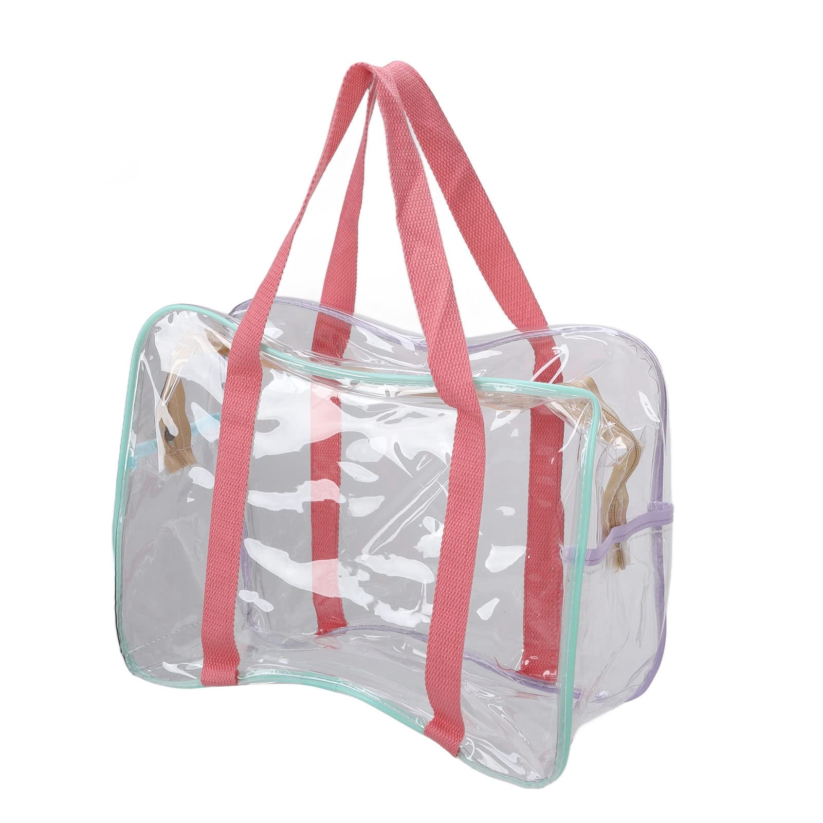 PENO Large Clear Zipper Storage Bags - L Size, Leak-Proof Cosmetic Makeup Organizer for Travel, Gym & Everyday Use