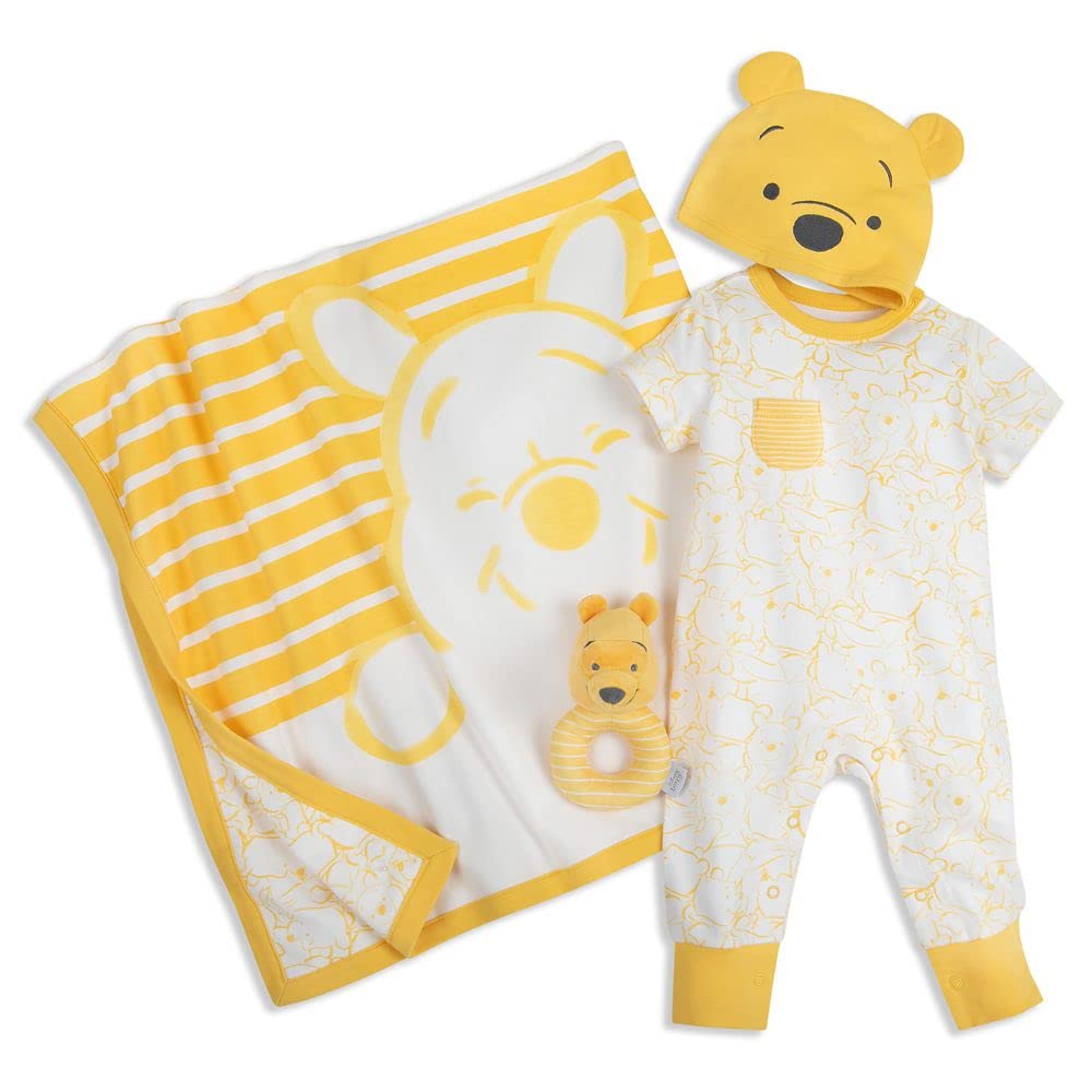 Disney Winnie The Pooh Baby Gift Set - Soft Cotton Bodysuit & Hat, Size 0-3 Months | Newborn Photo Outfits, Christening & First Birthday Gifts
