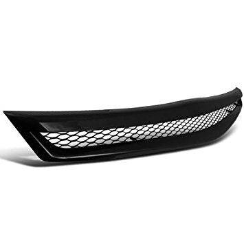 R Style Front Grille Mesh for 2006-2008 Honda Civic Coupe | Black Sporty Upgrade | Perfect for Car Enthusiasts & Street Racing