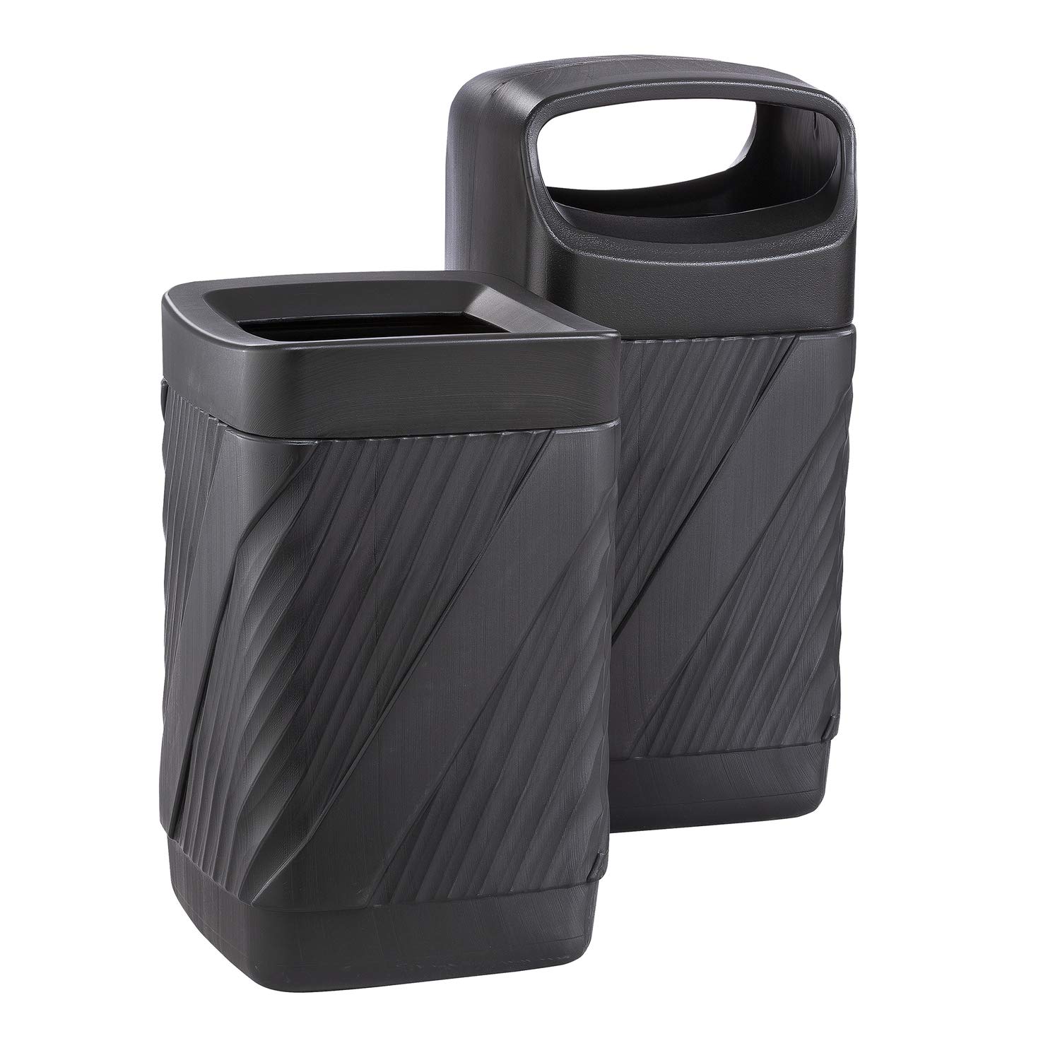 Safco 32-Gallon Twist Trash Can - Heavy Duty Commercial Garbage Bin for Indoor & Outdoor Use - Weather-Resistant Durable Black Trash Container - Perfect for Offices, Restaurants, Schools and Home Use