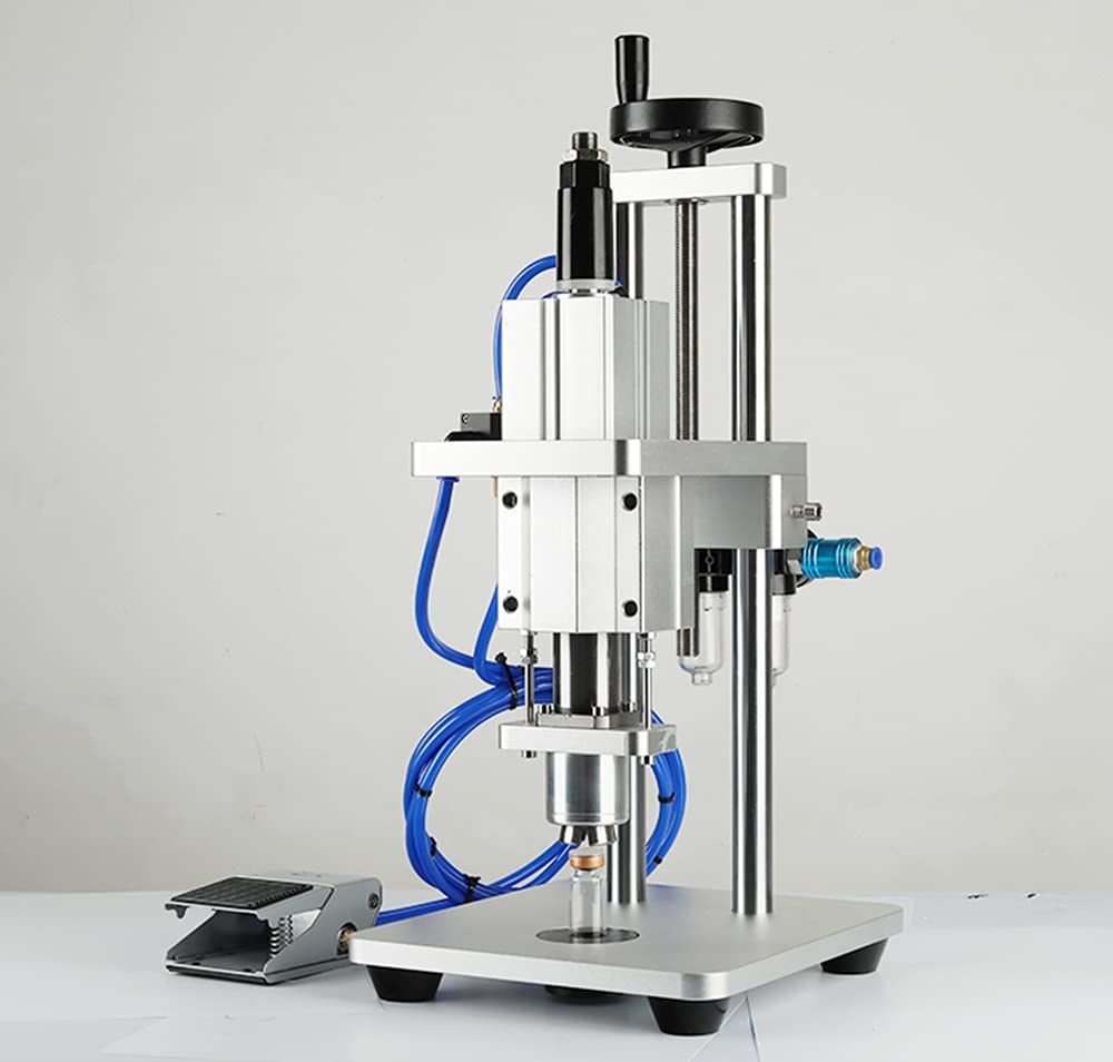 Pneumatic Vial Capper Machine - 13mm Aluminum-Plastic Cap Sealer for Oral Liquid Bottles | Medical & Pharmaceutical Lab Equipment | Perfect for Drug Manufacturing & Laboratory Use