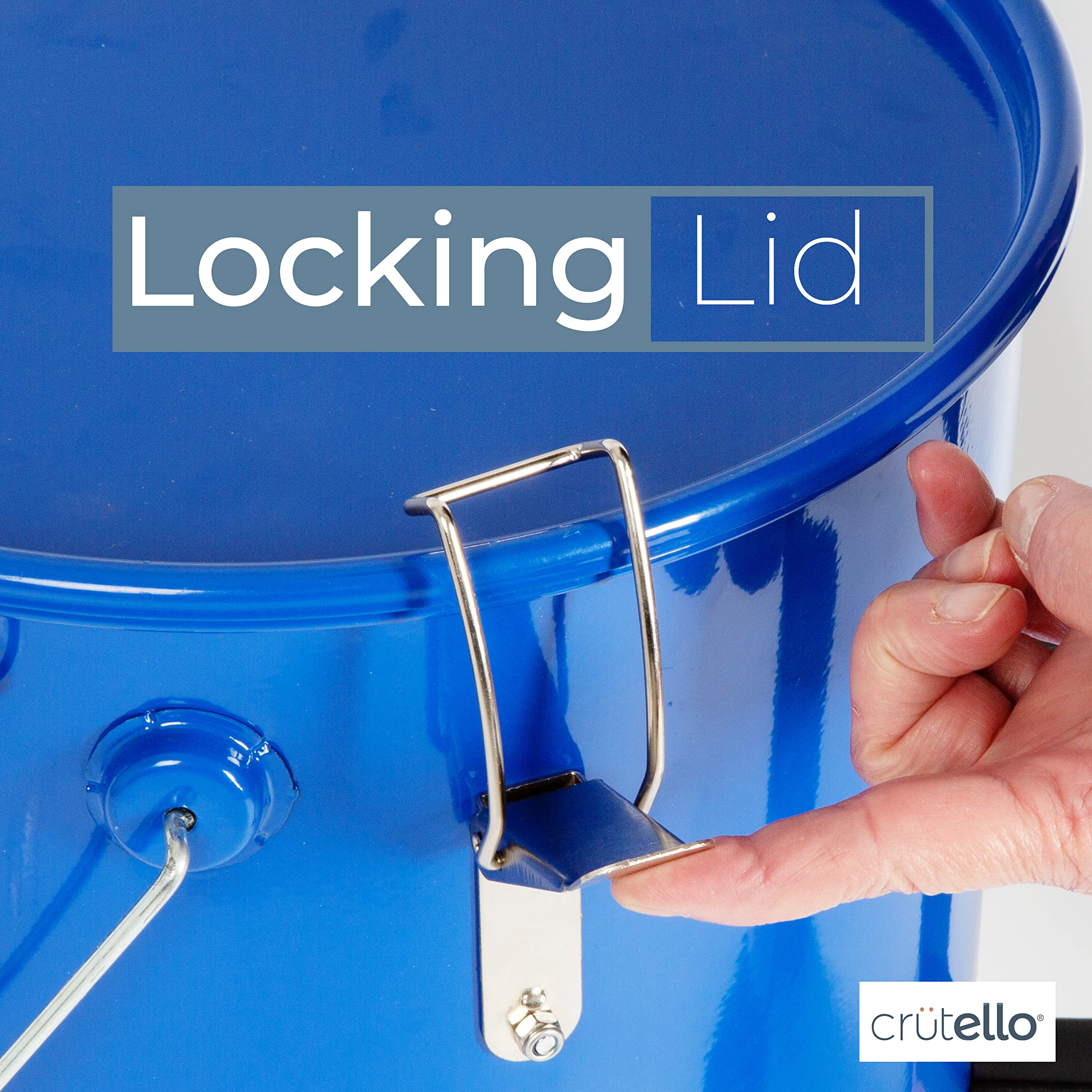 Crutello 6 Gallon Grease Disposal Bucket with Locking Lid - Safe Hot Oil Storage & Transport Container for Restaurants, Food Trucks & Home Kitchens - Perfect for Used Cooking Oil, Deep Fryer Oil & Grease Disposal