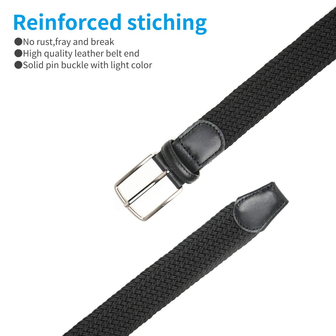 Men's Big & Tall Leather Belt - Adjustable 36
