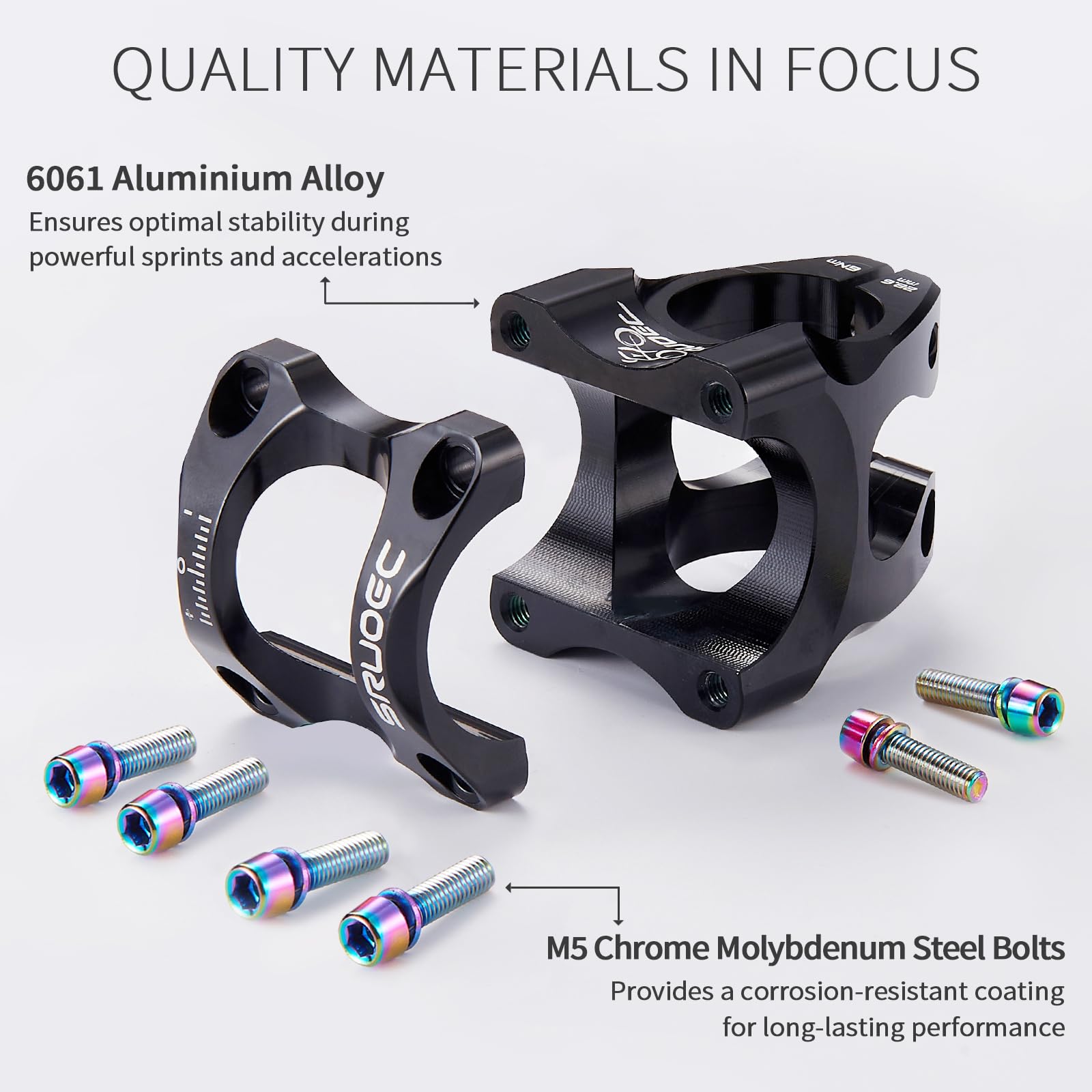 31.8mm to 28.6mm Bike Stem Adapter - 35mm Short Mountain Bike Handlebar Stem for Road Bikes, MTB, BMX, Fixed Gear & Track Bikes | Perfect for Commuting, Trail Riding & Downhill Cycling