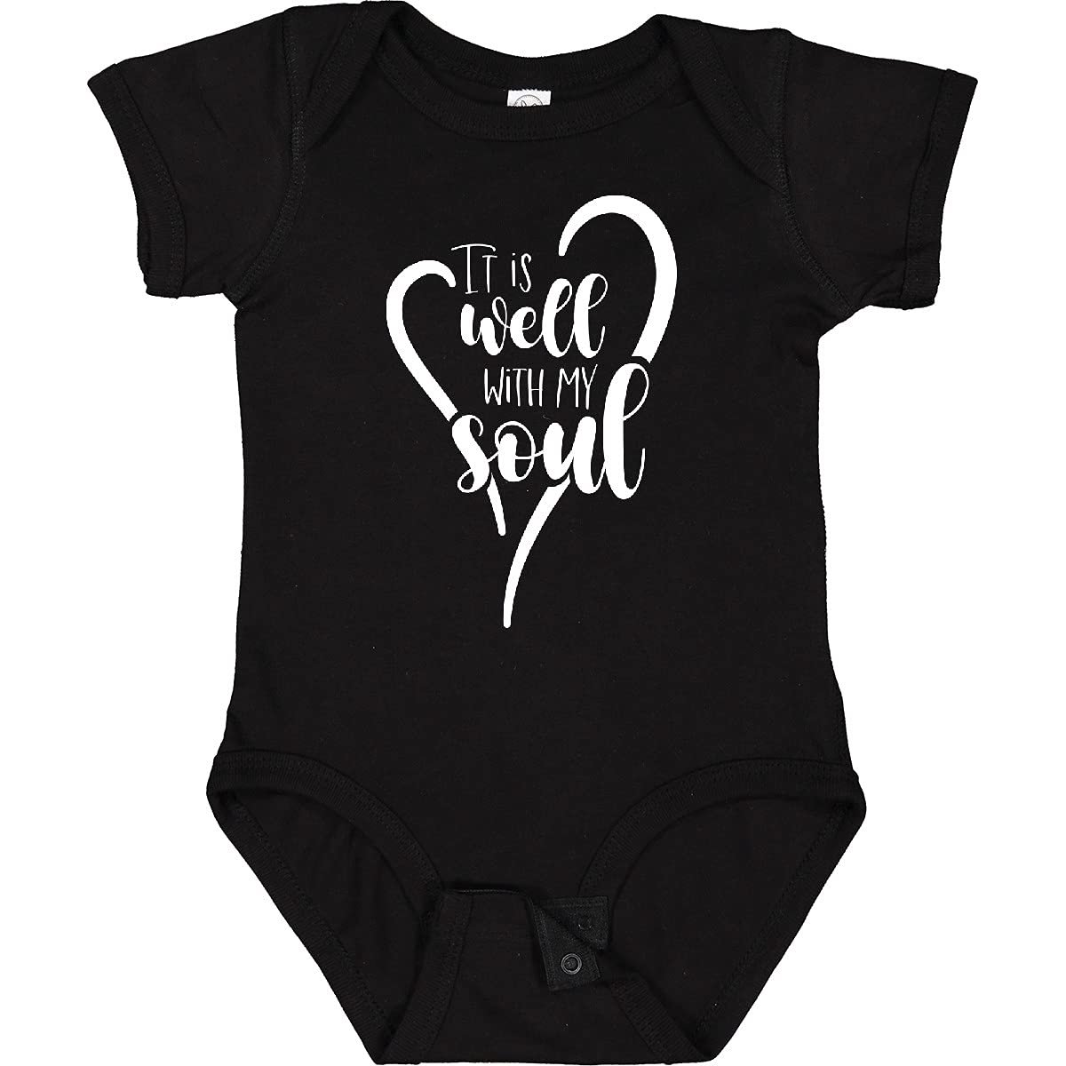 Inktastic It is Well with My Soul Heart Design Baby Bodysuit - Soft Cotton Infant Onesie for Church, Baptism & Family Photos | Cute Christian Baby Outfit
