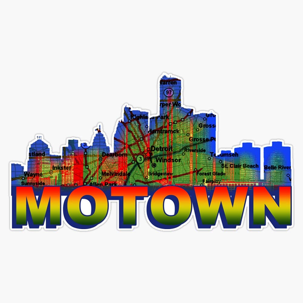 Motown Vinyl Decal Sticker - 5 Inch Wall Art, Laptop & Bumper Decoration - Perfect for Music Lovers, Bedroom Decor & Car Accessories