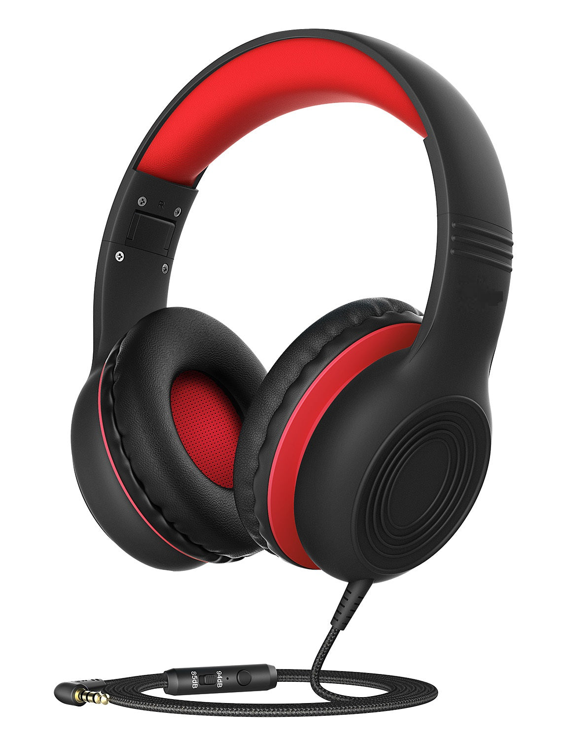 Mpow Kids Headphones with Microphone - Volume Limited 85/94dB Stereo Wired Headphones for Children, Adjustable Foldable Over-Ear Design with Share Port - Perfect for School, Online Learning, Airplane Travel & Tablet Use
