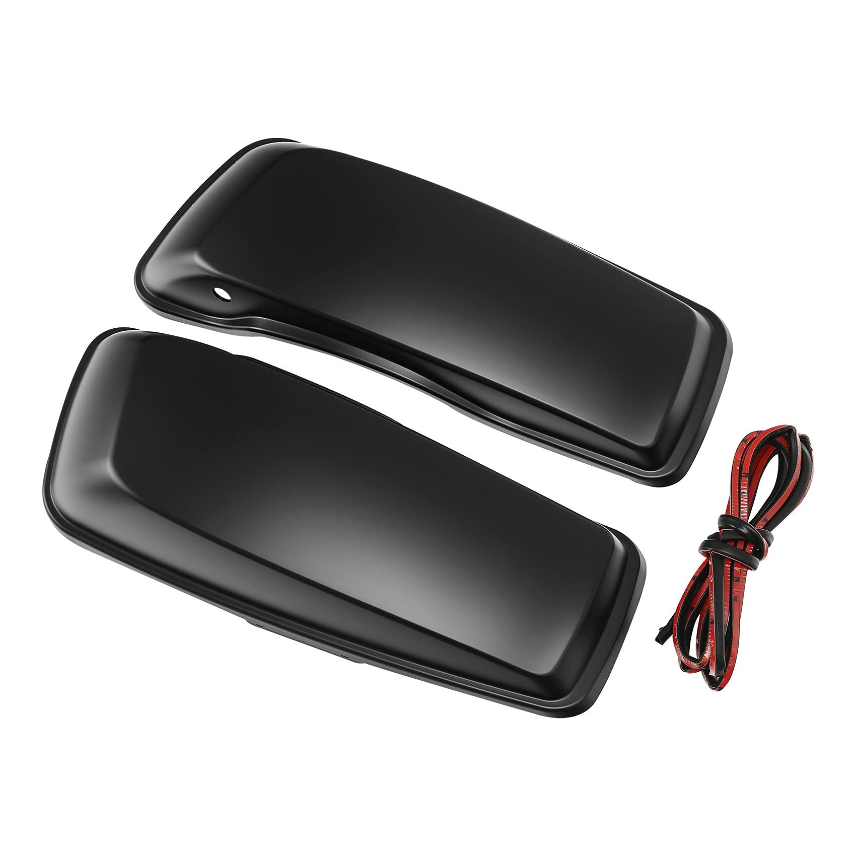 HR3 Color-Matched Black Denim Hard Saddlebag Lids for Harley Touring Models (2014+) - Road King, Road Glide, Street Glide, Ultra Limited & Electra Glide - Durable Motorcycle Luggage Accessories for Long Rides & Road Trips