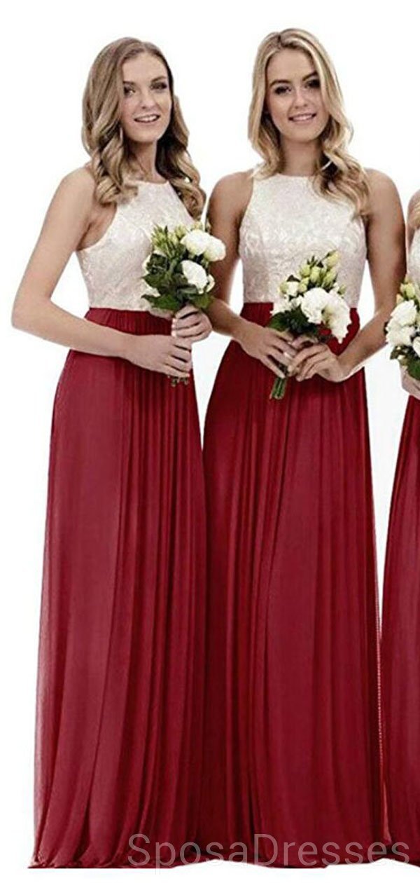 Elegant Red Halter Long Skirt Bridesmaid Dress - WG625 | Affordable Online Purchase for Weddings, Parties & Formal Events