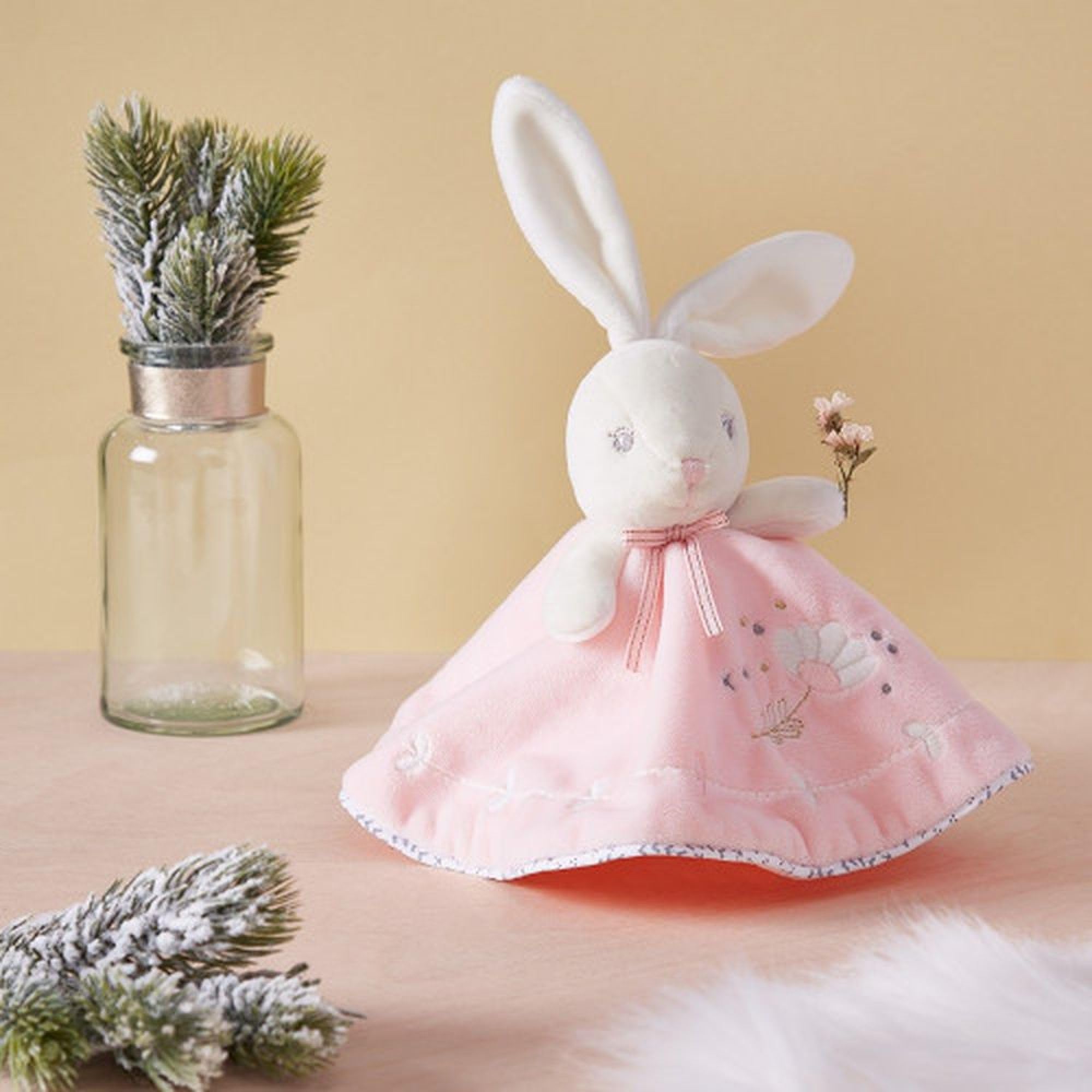 KALOO Perle Doudou Round Bunny Plush Toy - 20cm Soft Stuffed Animal for Babies & Toddlers | Perfect Nursery Gift, Comfort Companion for Sleep & Playtime