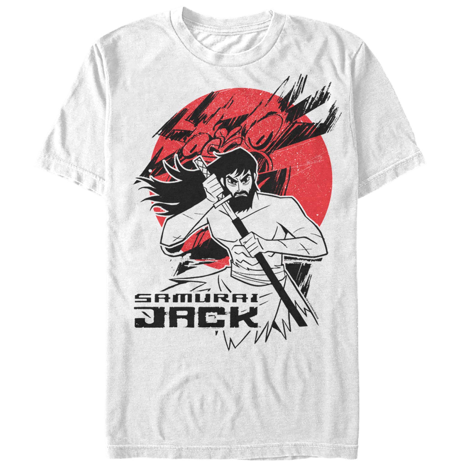 Men's Samurai Jack Katana Circle Graphic T-Shirt - Anime Inspired Casual Tee for Fans, Cosplay & Everyday Wear