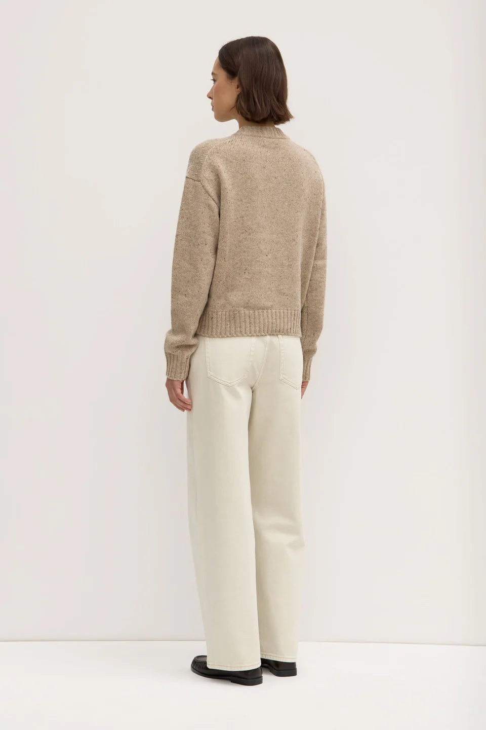 Beau Stone Marle Merino Knit Sweater - Soft Wool Pullover for Women - Cozy Winter & Fall Fashion - Perfect for Office, Travel & Casual Outings