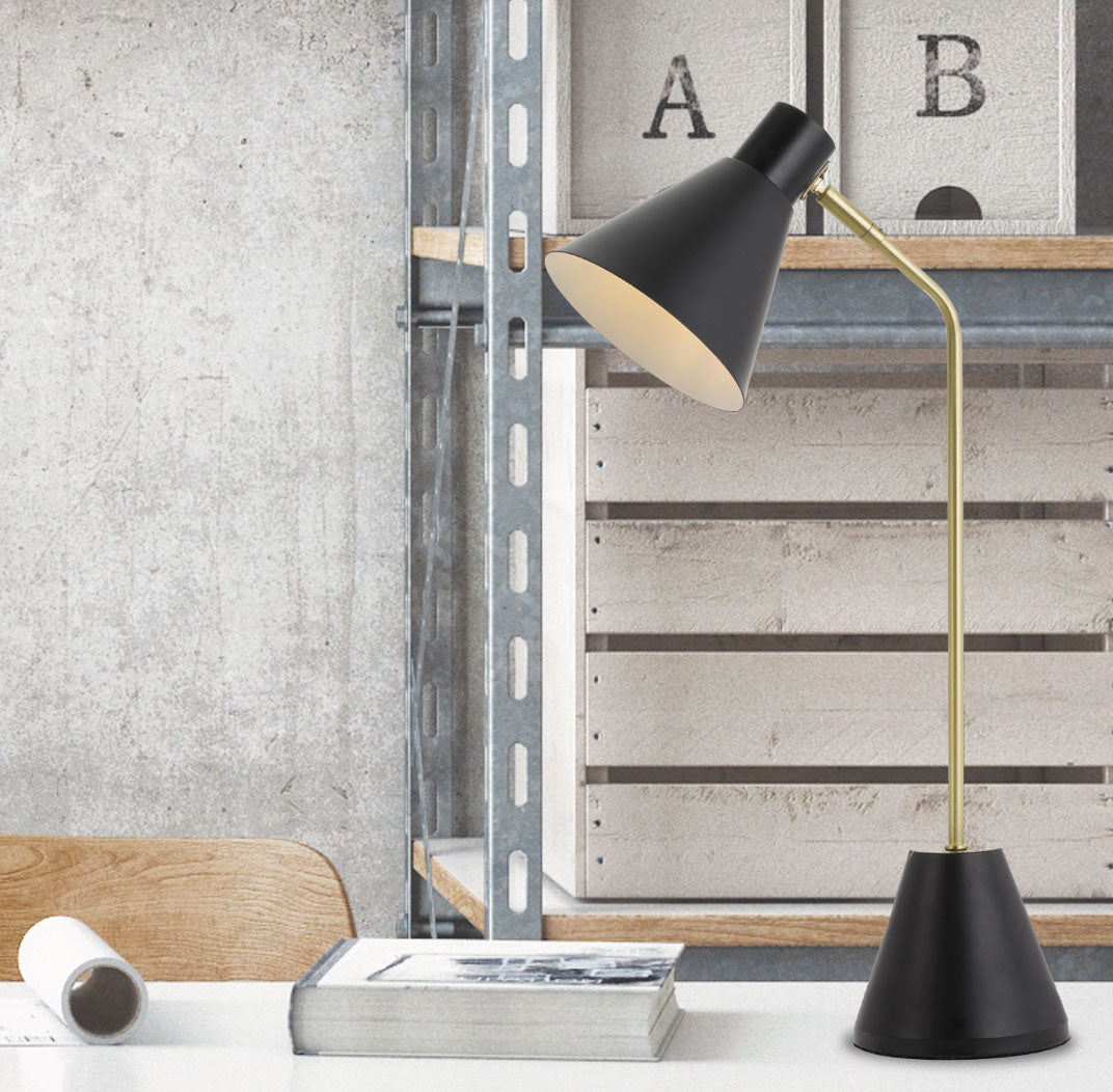 Ambia Modern Table Lamp - Black LED Nightstand Lamp for Bedroom, Living Room, and Office - Dimmable Touch Control Desk Light for Reading and Relaxation