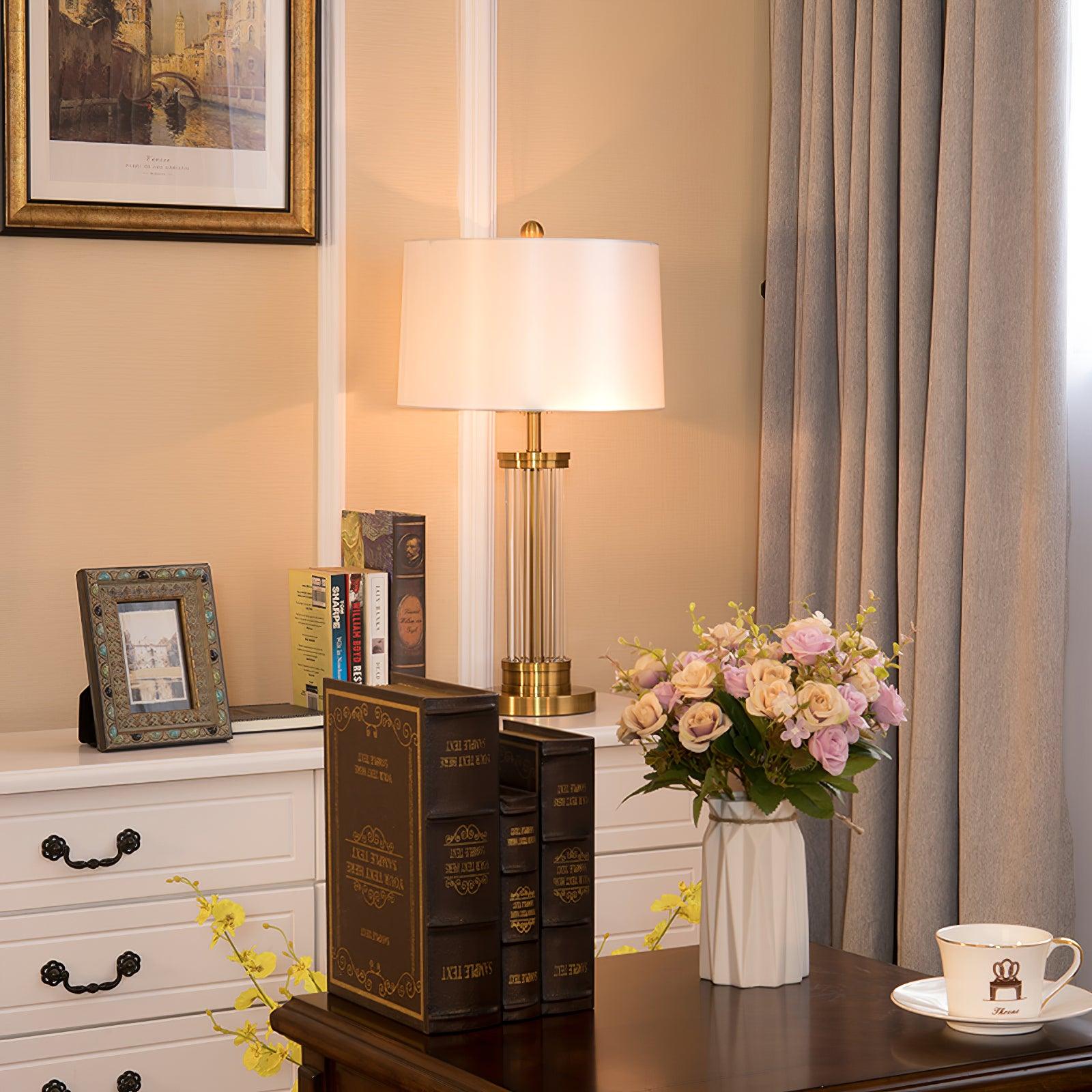 Edda Table Lamp - Modern LED Nightstand Lamp with Touch Control & USB Port, Perfect for Bedroom, Living Room, and Office (White)
