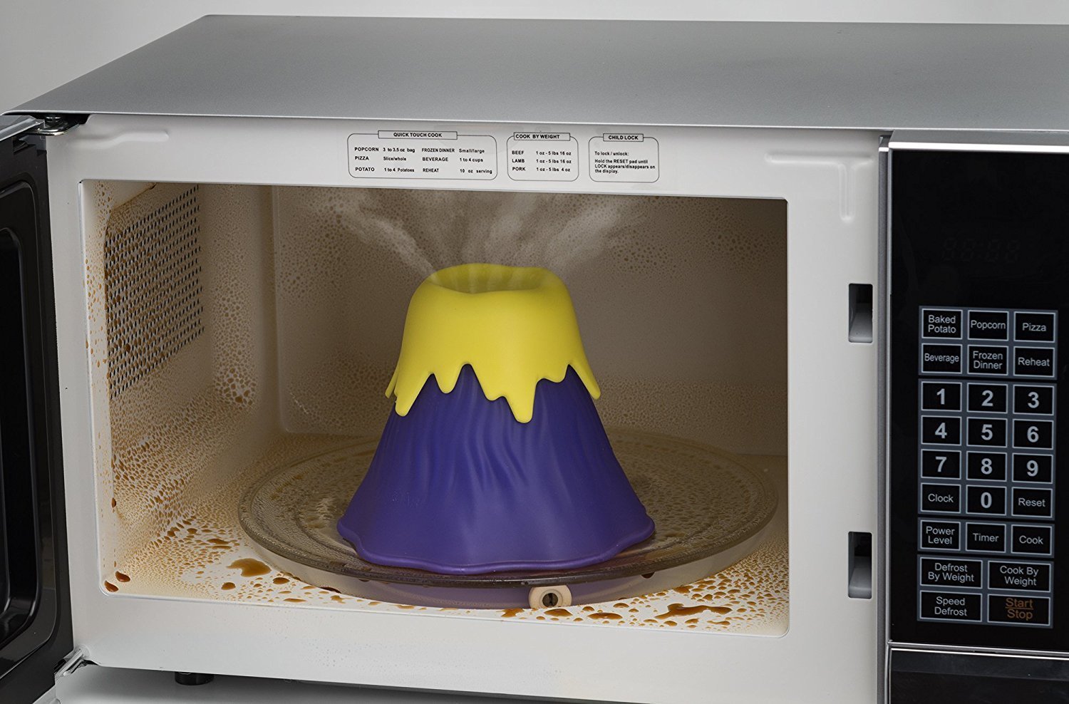 Volcano Microwave Oven Steam Cleaner - Quickly Remove Grease & Food Stains in Minutes | Natural Vinegar & Water Cleaning Solution | Safe Disinfection for Home & Office Kitchens | Perfect for Daily Cleaning & Deep Sanitizing (Purple)