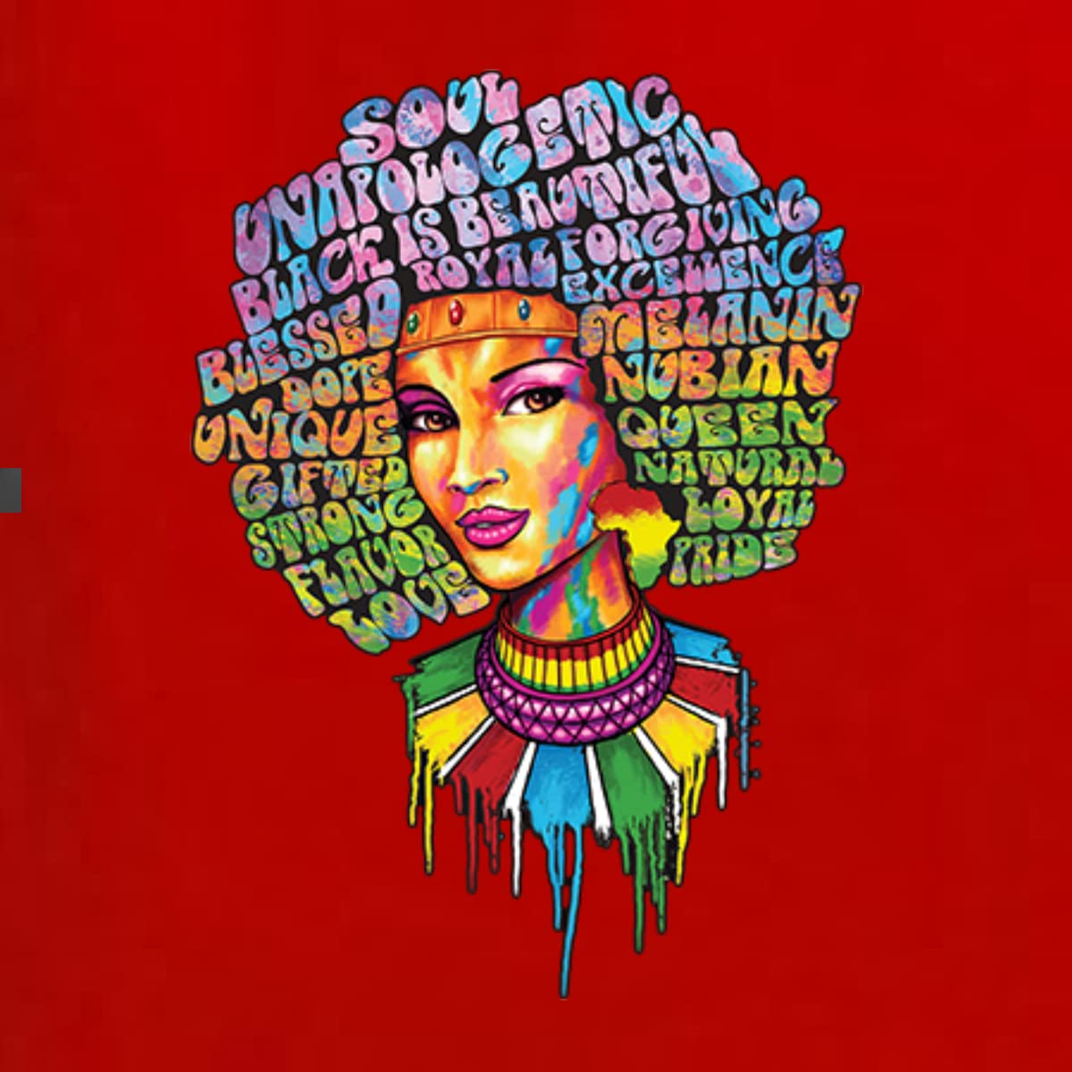 Wild Bobby Words of Character Strong Black Woman Black Pride Unisex Crewneck Graphic Sweatshirt - Comfortable Cotton Pullover for Women & Men - Perfect for Casual Wear, Street Style & Black History Month