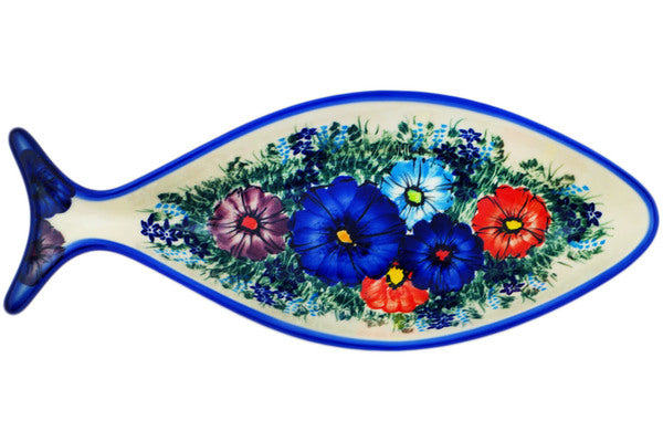 10-Inch Fish Shaped Serving Platter - Elegant Peeking Through Design for Seafood, Sushi & Party Appetizers - Perfect for Dinner Parties, Buffets & Home Decor
