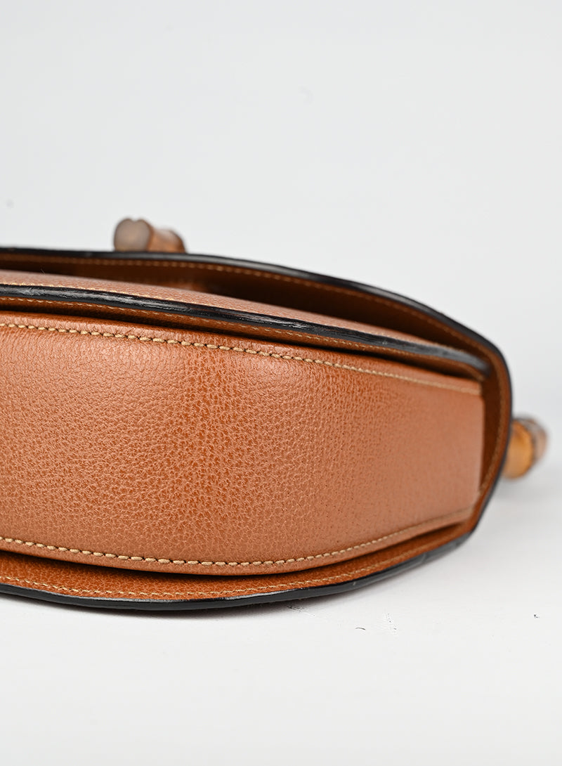 Gucci Bamboo 1947 Leather Handbag in Cognac - Luxury Women's Shoulder Bag for Work, Travel & Evening Events