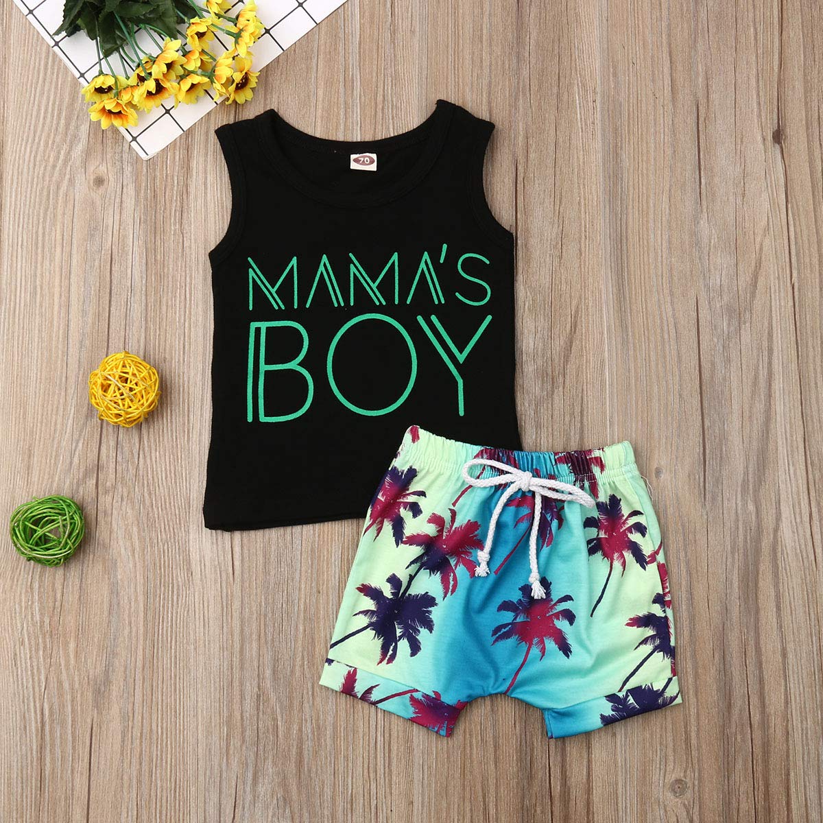 Toddler Boys Summer Shorts Set - Sleeveless Shirt & Shorts 2PC Outfit for Playtime