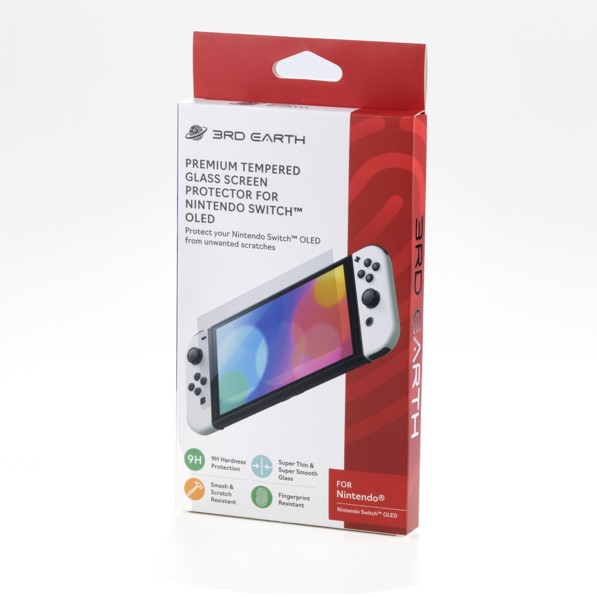 3rd Earth Premium 9H Tempered Glass Screen Protector for Nintendo Switch™ OLED - Anti-Scratch, Bubble-Free, HD Clear Protection for Gaming & Travel