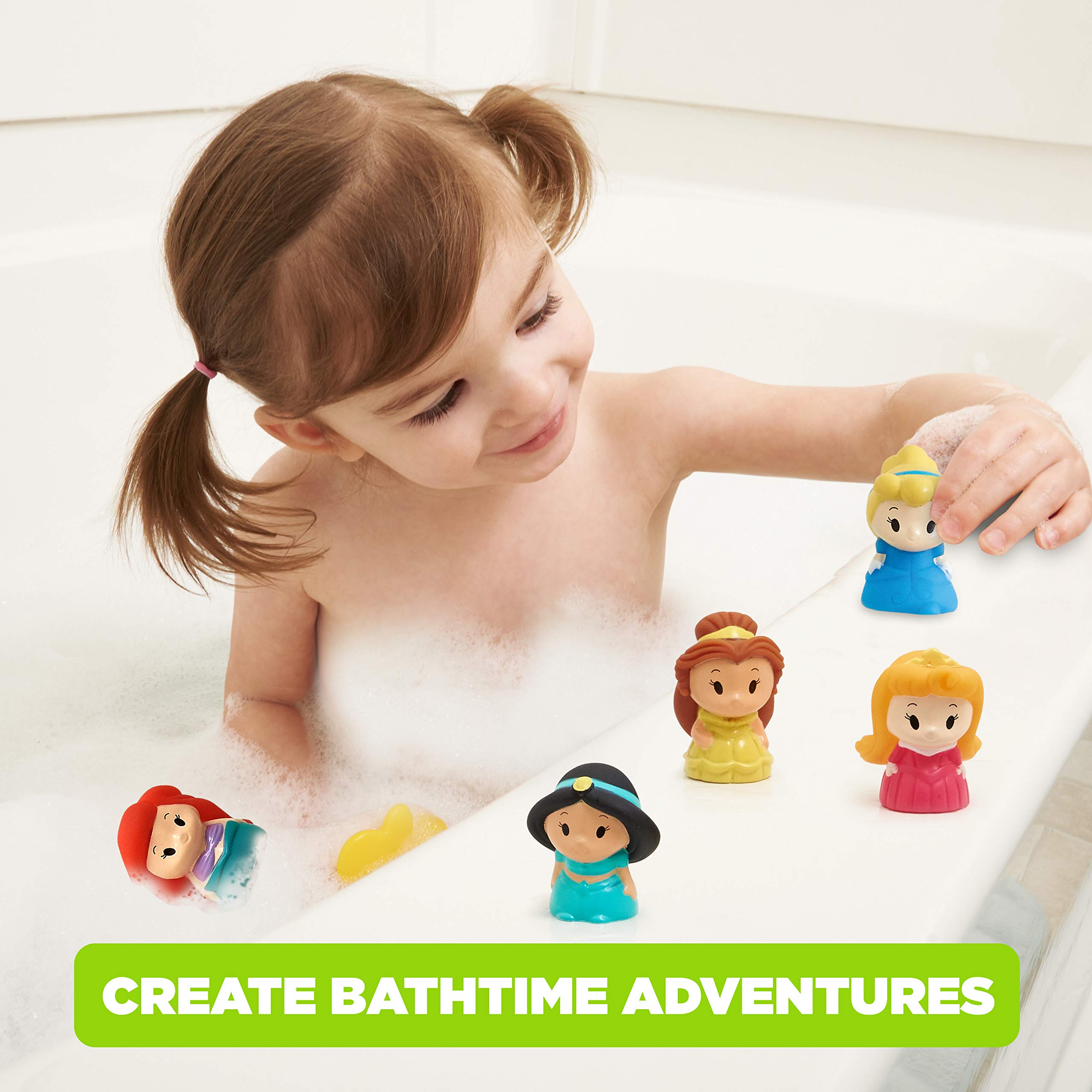 Disney Princess 5-Piece Finger Puppet Set for Kids - Party Favors, Educational Toys, Bath & Pool Floating Toys, Beach Playtime Fun - Perfect for Birthday Parties, Bathtime & Outdoor Water Play