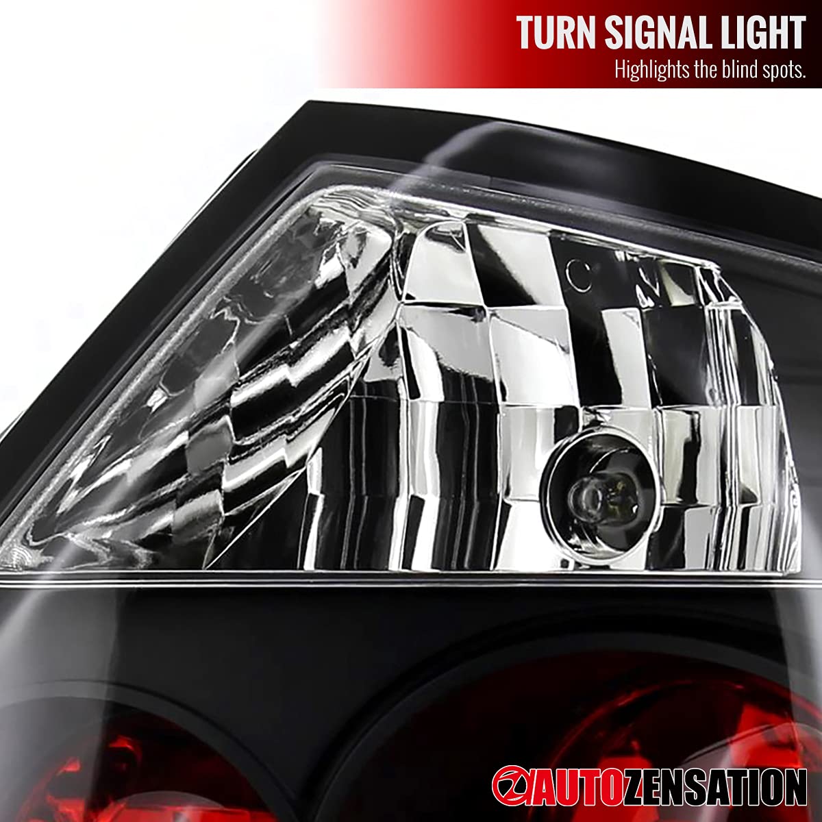 2004-2010 Car Rear Tail Lights - Black LED Brake & Reverse Lamps Pair (Left + Right) for Improved Night Visibility & Safety