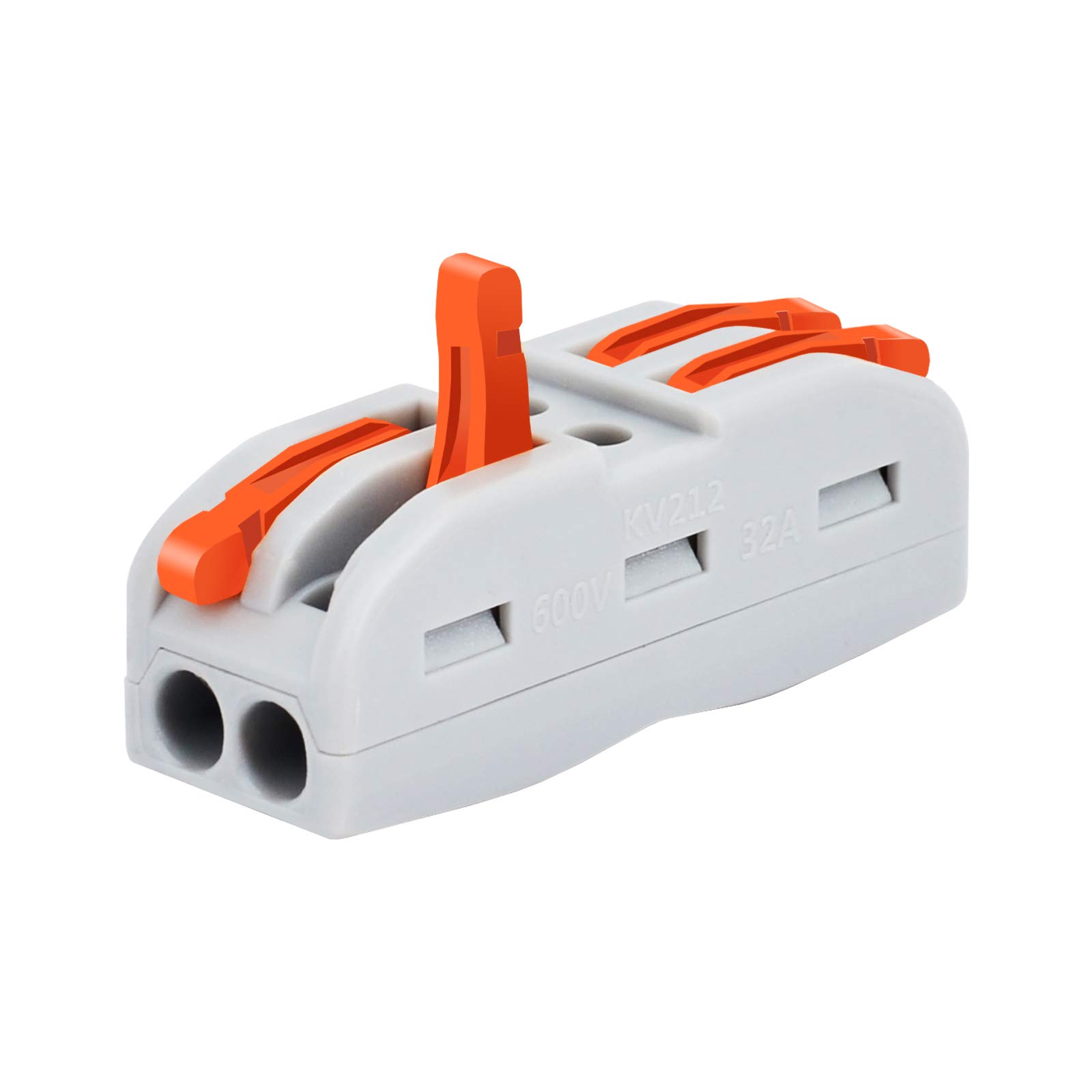 NineLeaf 2 Conductor Compact Wire Connectors - 100 Pack for 2 Circuit Inline Splices | Electrical Wiring, Automotive, DIY Projects & Home Appliances