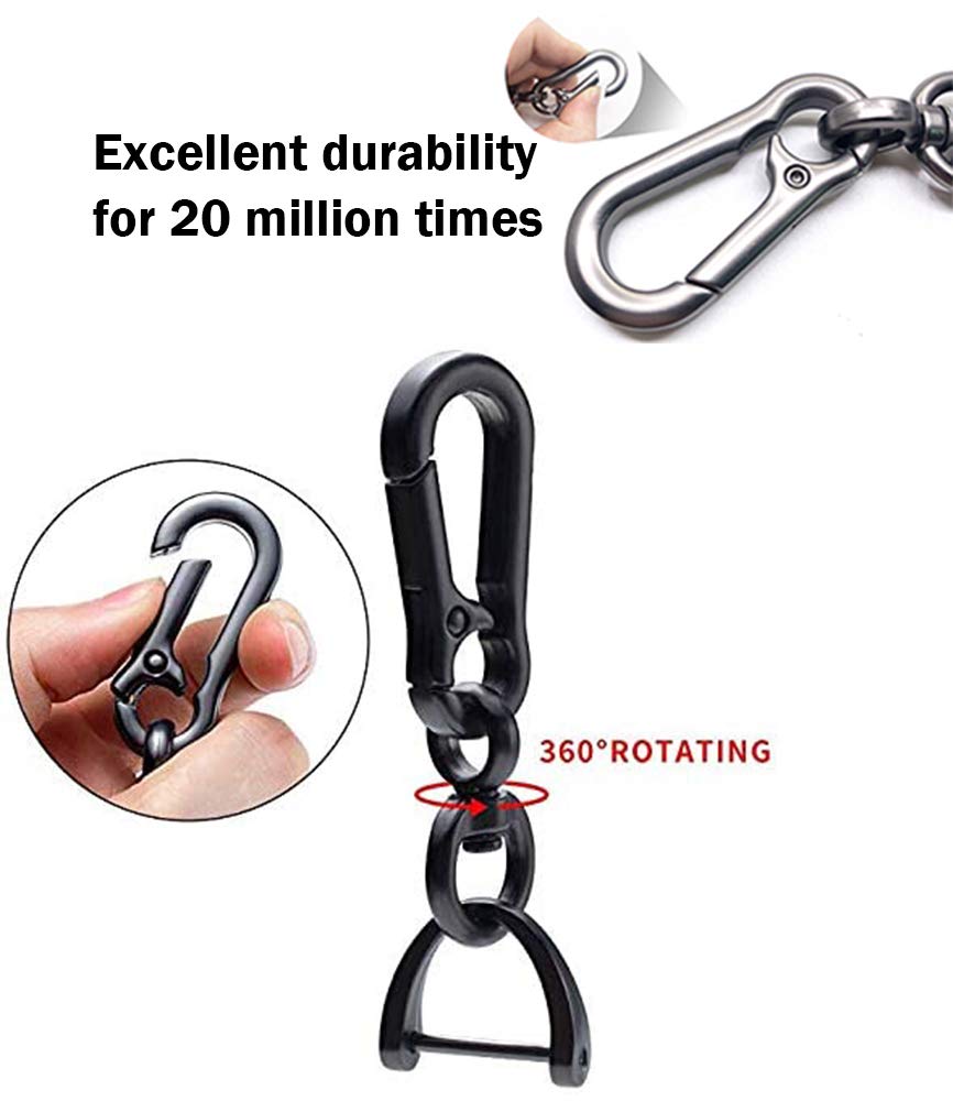 Premium Zinc Metal Key Fob with Carabiner Clip - Durable Key Ring for Car Keys & Home Use
