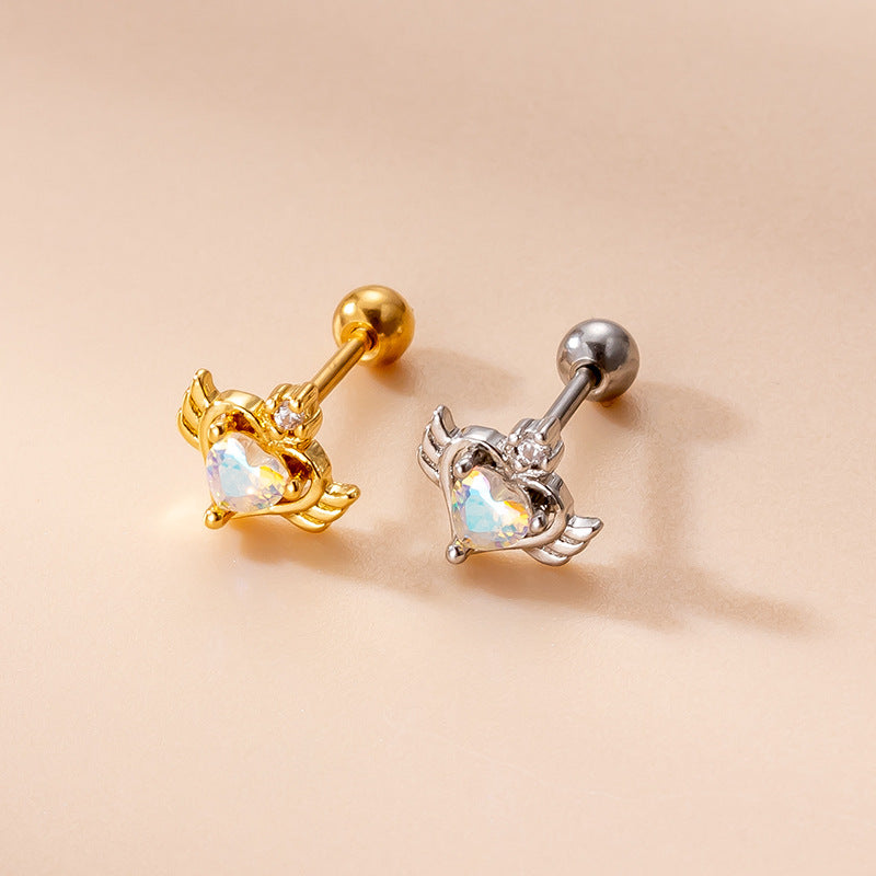 20G Cartilage Heart Stud Earrings - Flat Back Hypoallergenic Earrings for Sensitive Ears | Perfect for Daily Wear, Valentine's Gifts & Special Occasions