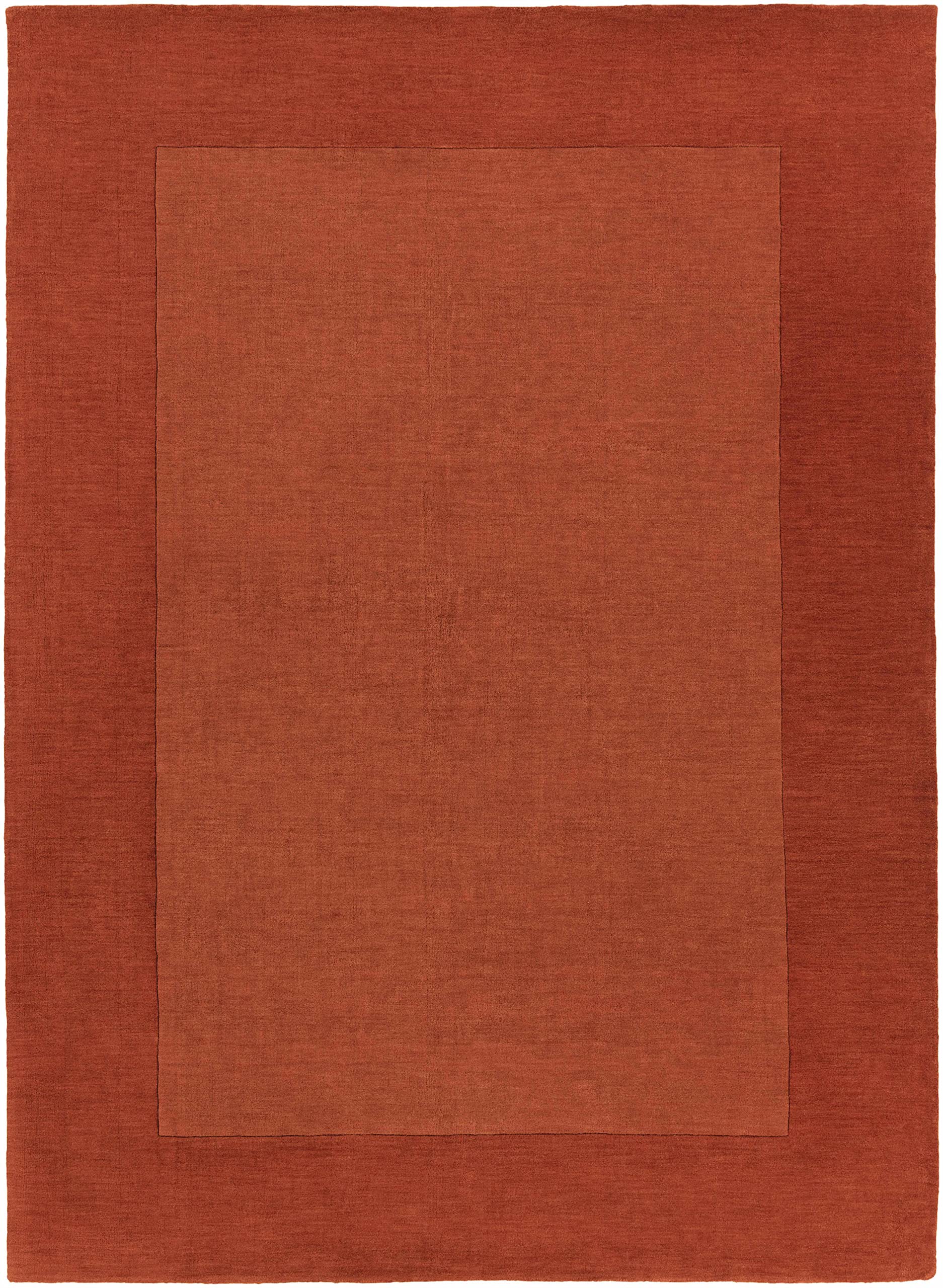 Hauteloom Lowmansville Wool Area Rug for Living Room & Bedroom - Solid Red with Border - 2' x 3' - Soft & Durable - Perfect for Cozy Home Decor
