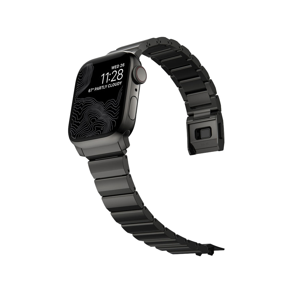 Nomad Apple Watch Band 40mm / 41mm Stainless Steel with Graphite Hardware - Durable & Stylish Replacement Strap for Workouts, Office & Everyday Wear