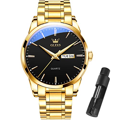 Gold Stainless Steel/Black Dial