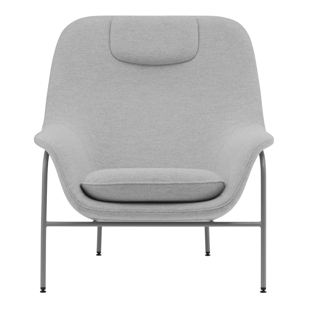 Modern Drape High Lounge Chair with Headrest - Sturdy Steel Legs for Living Room, Patio, or Office Relaxation