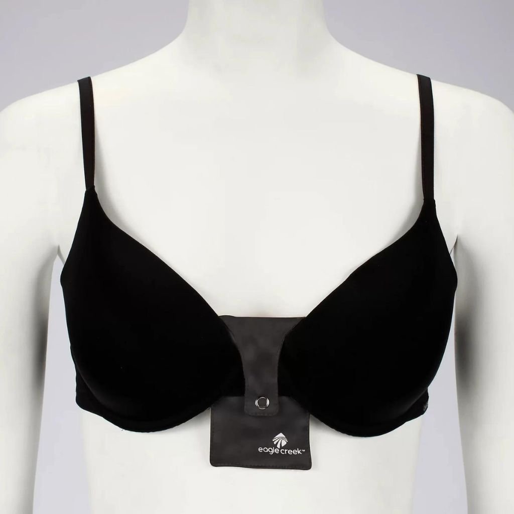 Eagle Creek Silk Undercover Bra Stash - Secure Hidden Travel Wallet for Money & Passport - Black | Perfect for Travel, Hiking & Outdoor Adventures