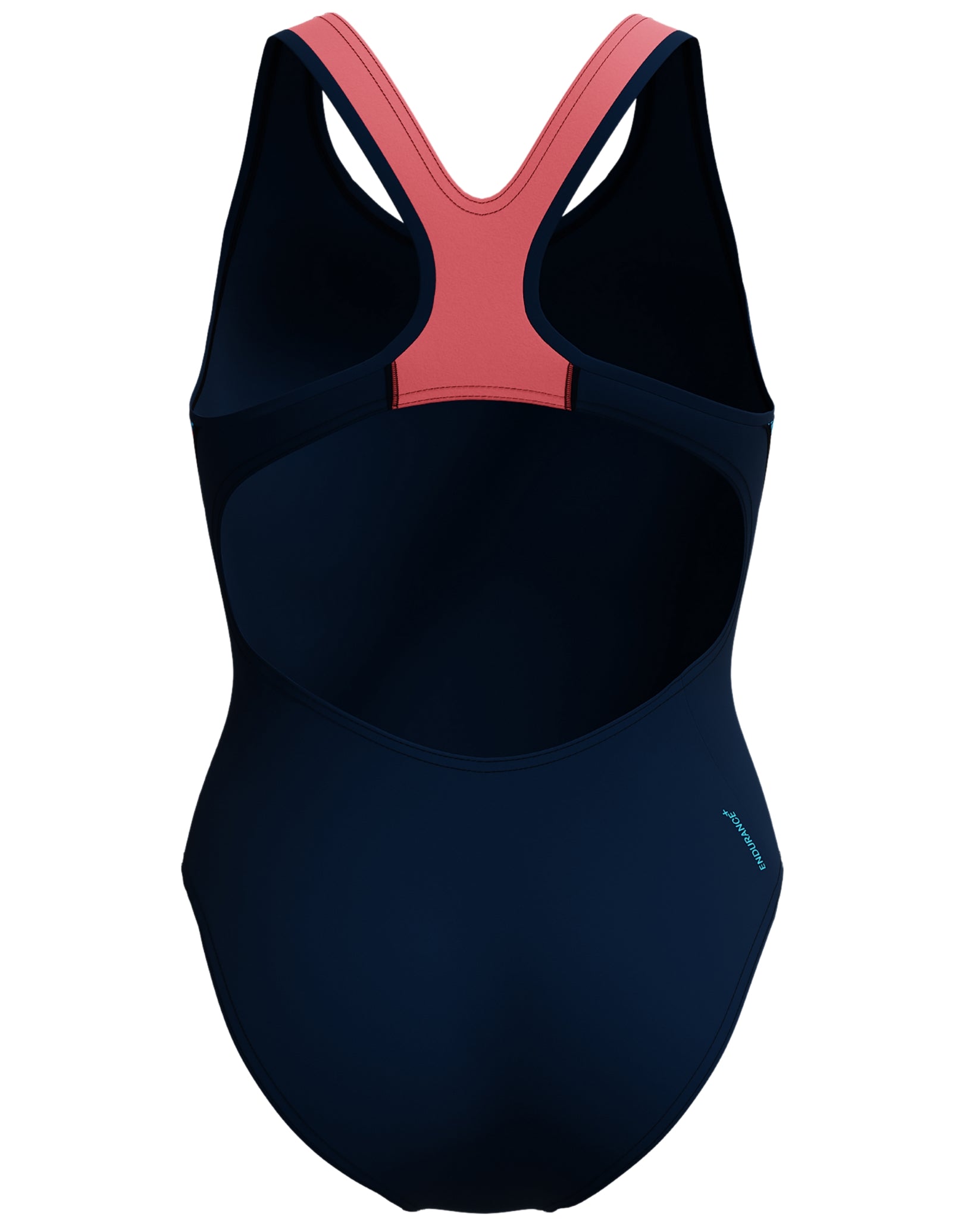 Women's High Waist Retro One Piece Swimsuit - Navy & Coral Striped Bathing Suit for Beach, Pool, and Vacation