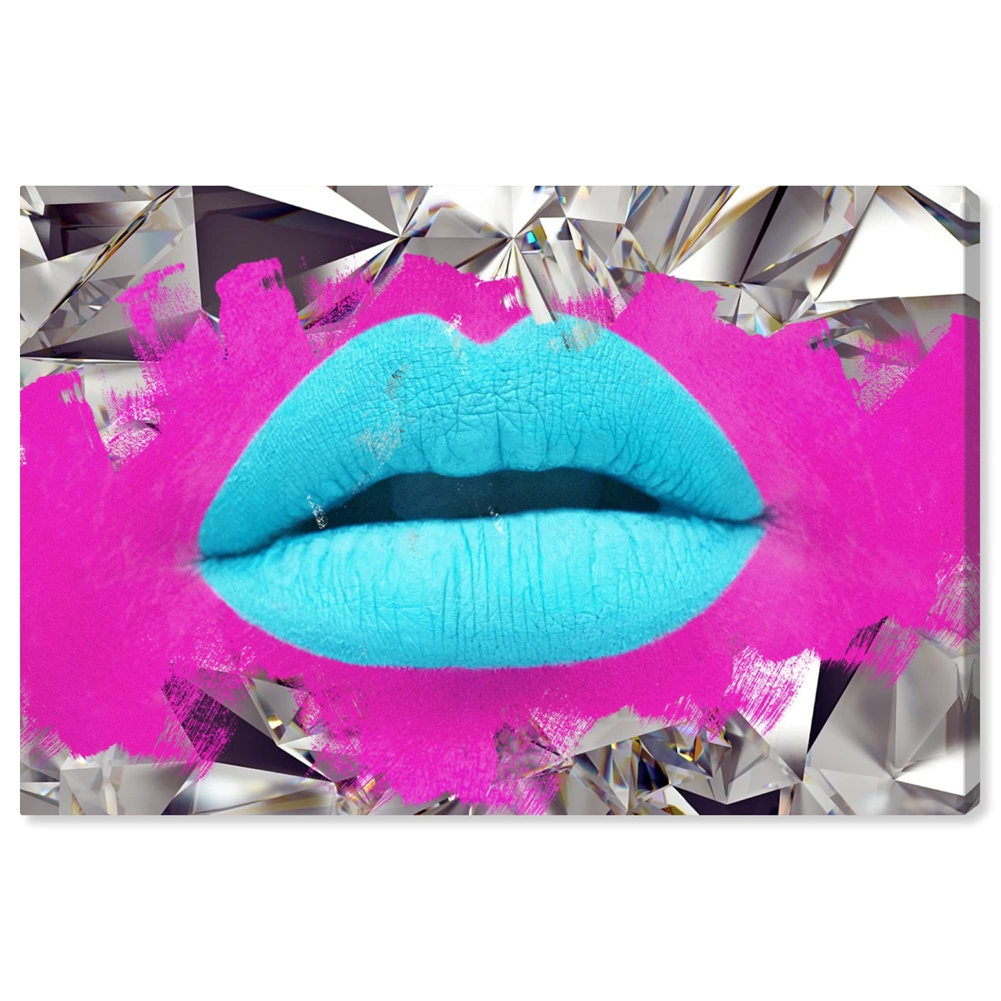Oliver Gal Artist Co. Fashion Glam Wall Art - 45x30 Inch Stretched Canvas Print of Lips Androkiss for Home Decor | Perfect for Living Room, Bedroom & Office Wall Decor