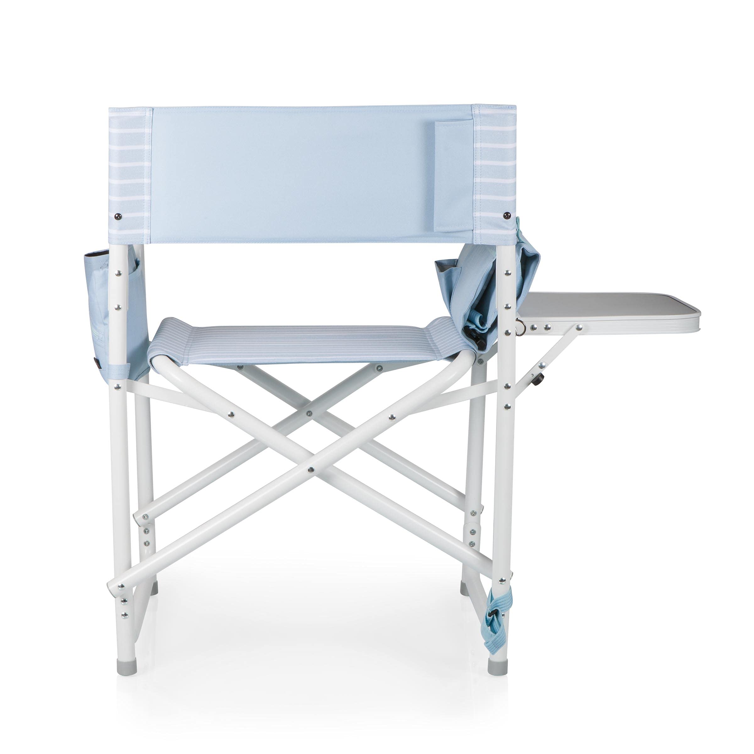 Picnic TIME Outdoor Directors Chair with Side Table - Portable Folding Beach Chair for Adults, Sturdy Camping Chair with Built-in Table - Perfect for Beach, Backyard, Camping & Outdoor Relaxation