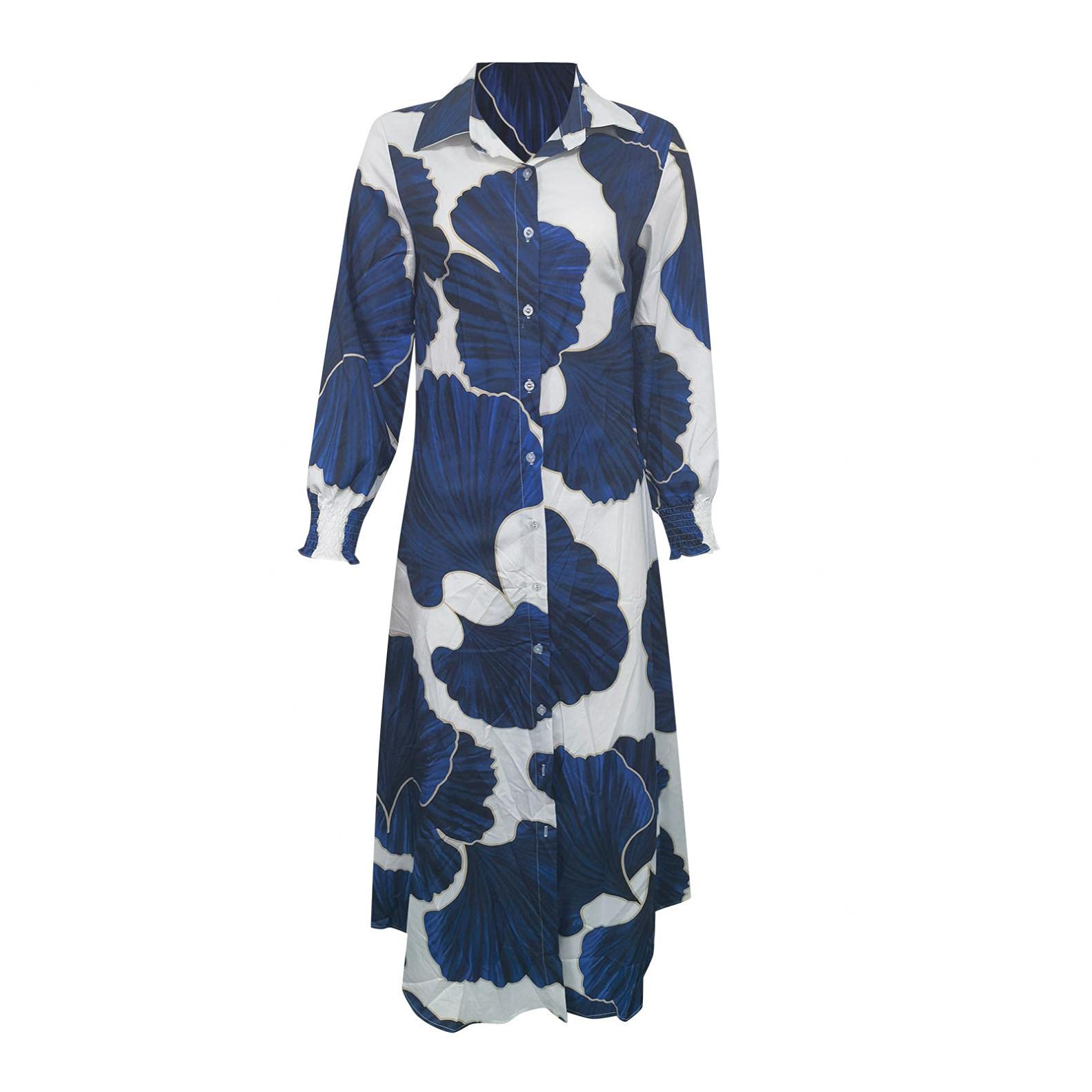 2023 Women's Spring Maxi Shirt Dress - Long Sleeve Loose Oversized Button Down Dress with Side Slit | Casual Wear, Office Outfits & Spring Outings
