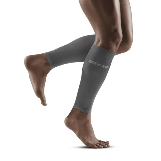 Men's Ultralight Compression Calf Sleeves - Grey & Light Grey - Running, Hiking & Sports Recovery Support