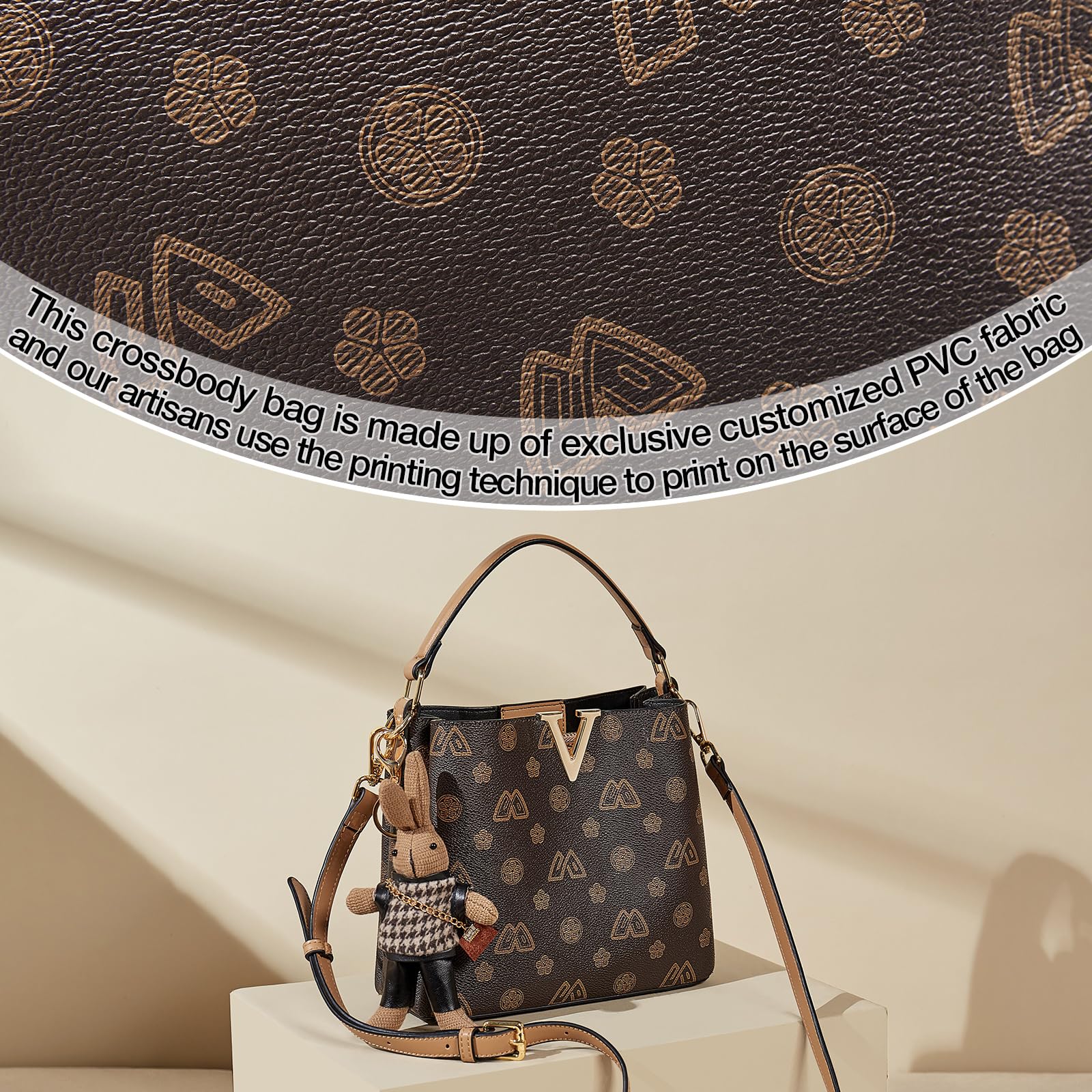 FOXLOVER PVC Crossbody Bags for Women - Lightweight Small Purse for Daily Use & Travel