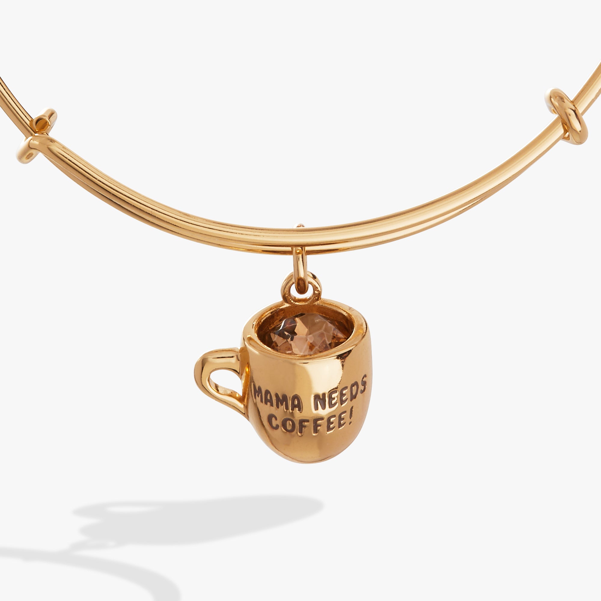 Stylish 'Mama Needs Coffee' Charm Bangle Bracelet for Women - Perfect Gift for Moms, Coffee Lovers & Self-Care Moments