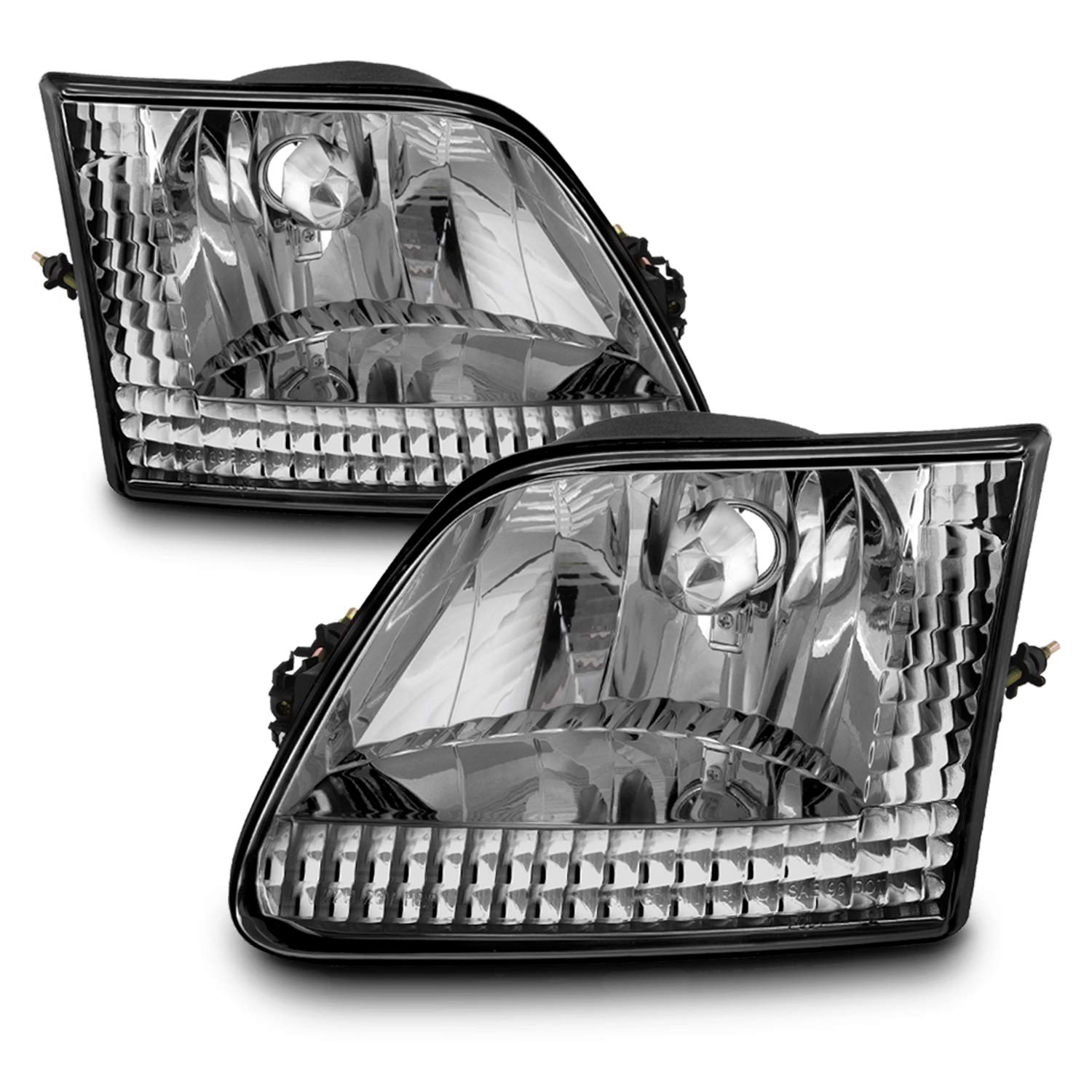 AKKON Chrome Headlights for 97-03 F150 & F250 - Perfect for Night Driving