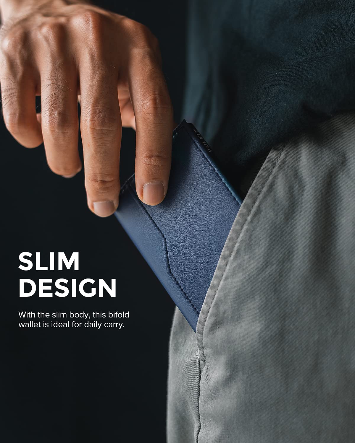 VULKIT Minimalist RFID Blocking Pop Up Wallet with Double ID Windows - Holds 12 Cards, Perfect for Travel, Business, and Everyday Use