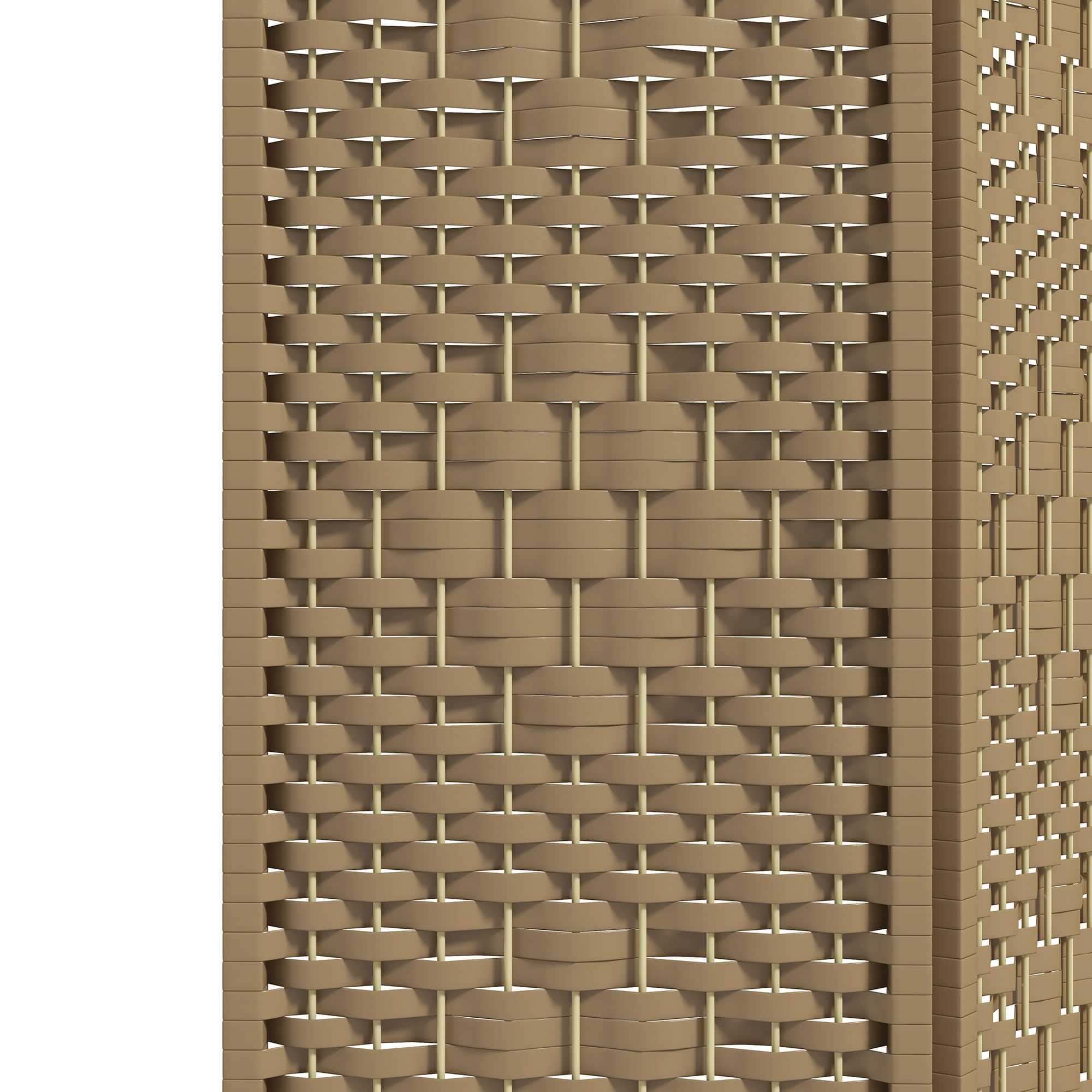 HOMCOM 6 Panel Folding Room Divider Privacy Screen - 5.6 ft Freestanding Partition Wall Separator with Wave Fiber Design in Natural Color for Home Office, Bedroom, and Studio Spaces