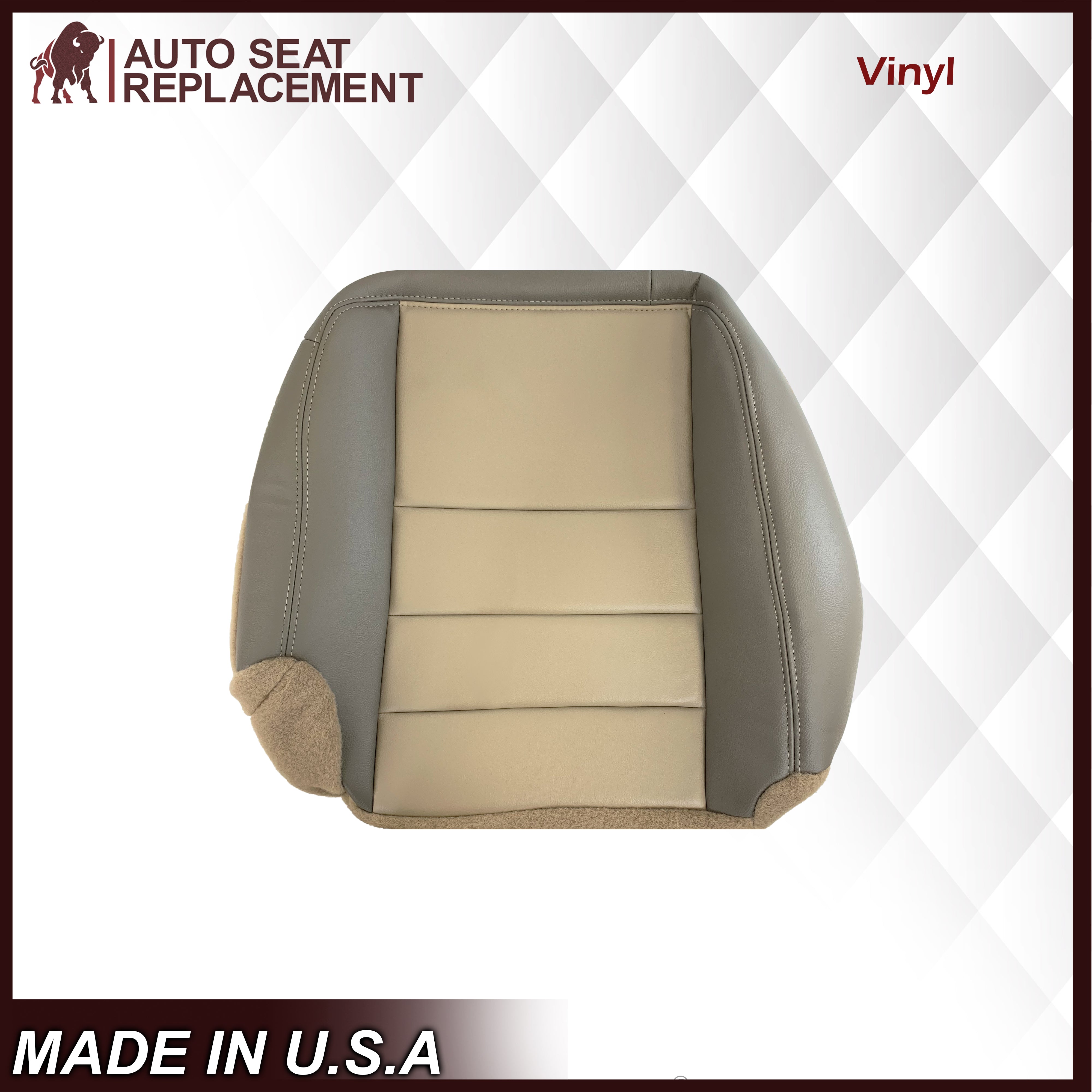 2002-2004 Ford Excursion Eddie Bauer Edition 60/40 Split Second Row Seat Covers - 2-Tone Tan & Gray | Custom Fit for SUV Protection & Comfort | Perfect for Road Trips, Family Travel & Off-Road Adventures