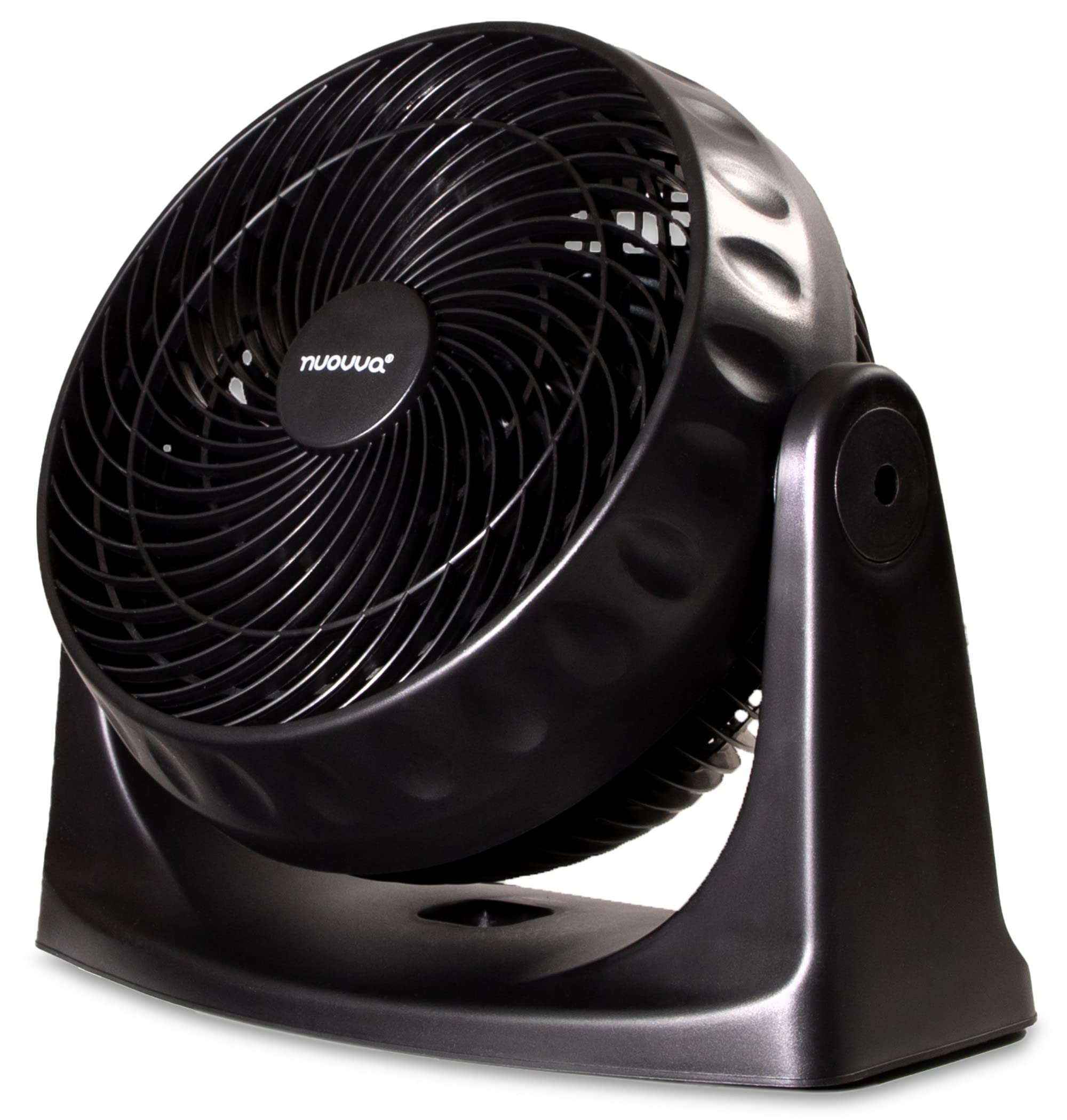 Nuovva Electric Turbo Desk Fan - Powerful Standing & Wall Mount Cooling Fan with 90° Oscillation - Ultra Quiet 3-Speed Adjustable Fan for Office, Bedroom & Home Use - Black